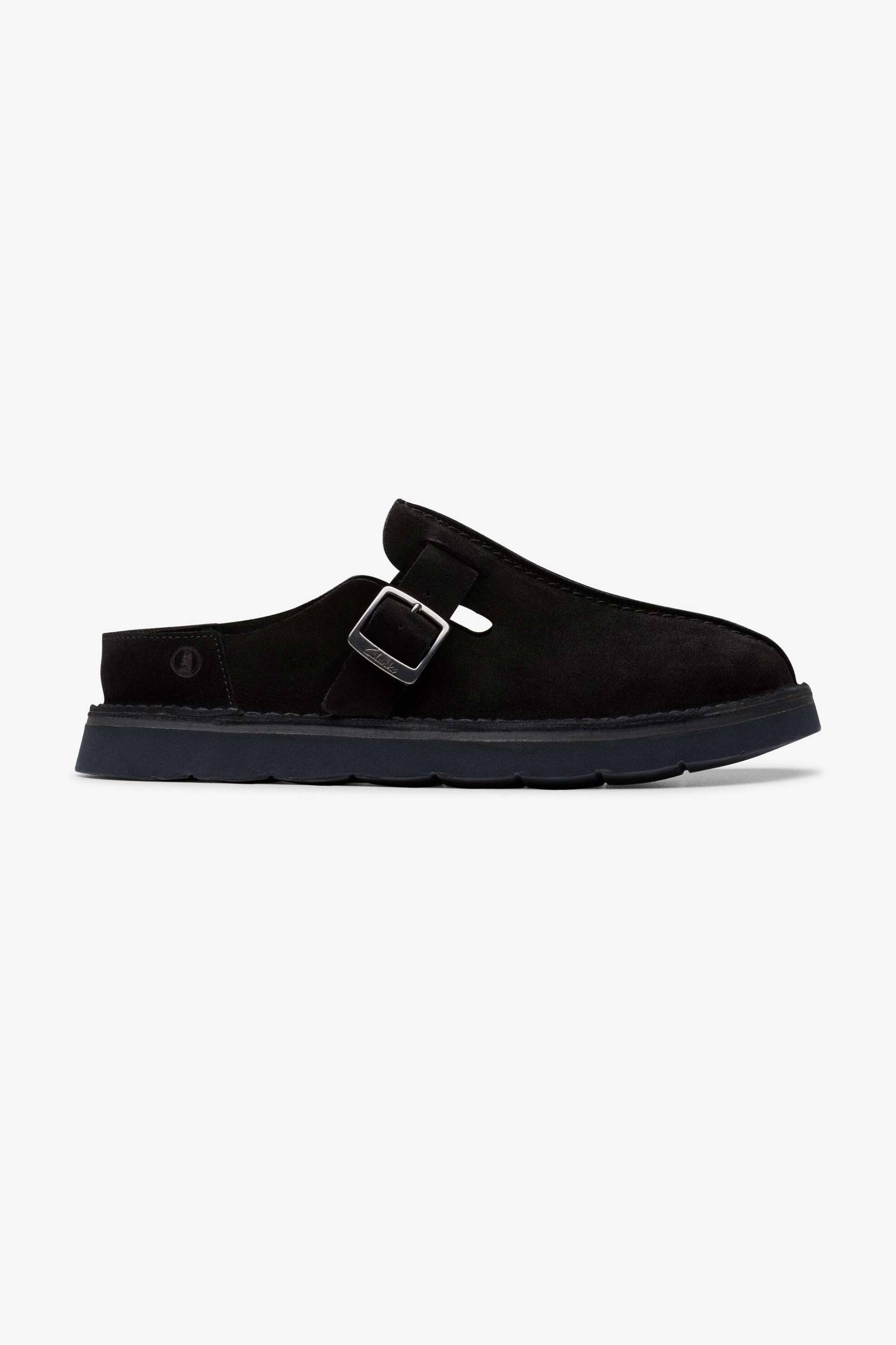 Clarks ανδρικά suede σανδάλια "Solsbury Mule" - 26180879 Μαύρο