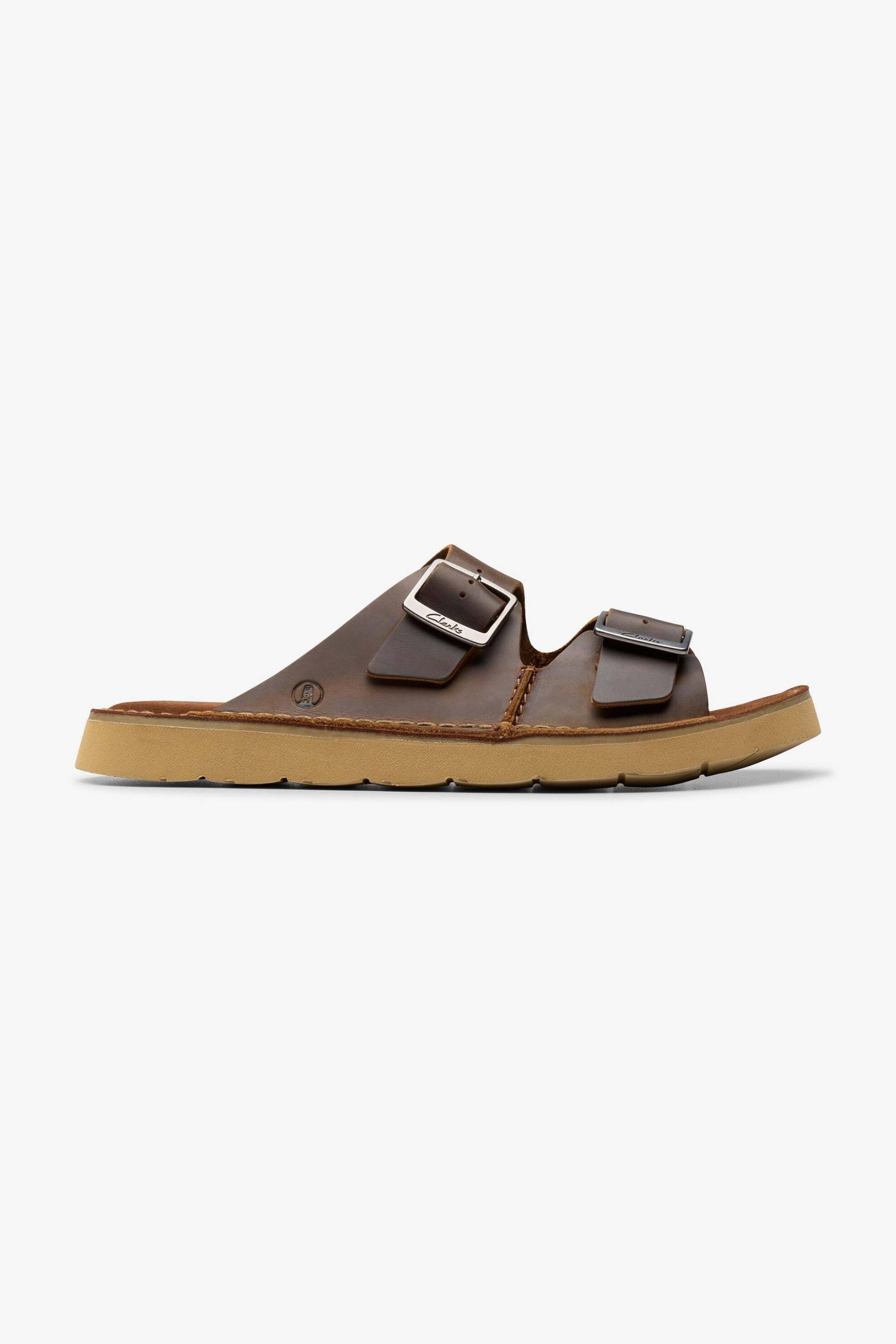 Clarks ανδρικά δερμάτινα σανδάλια "Solsbury Strap" - 26180883 Καφέ