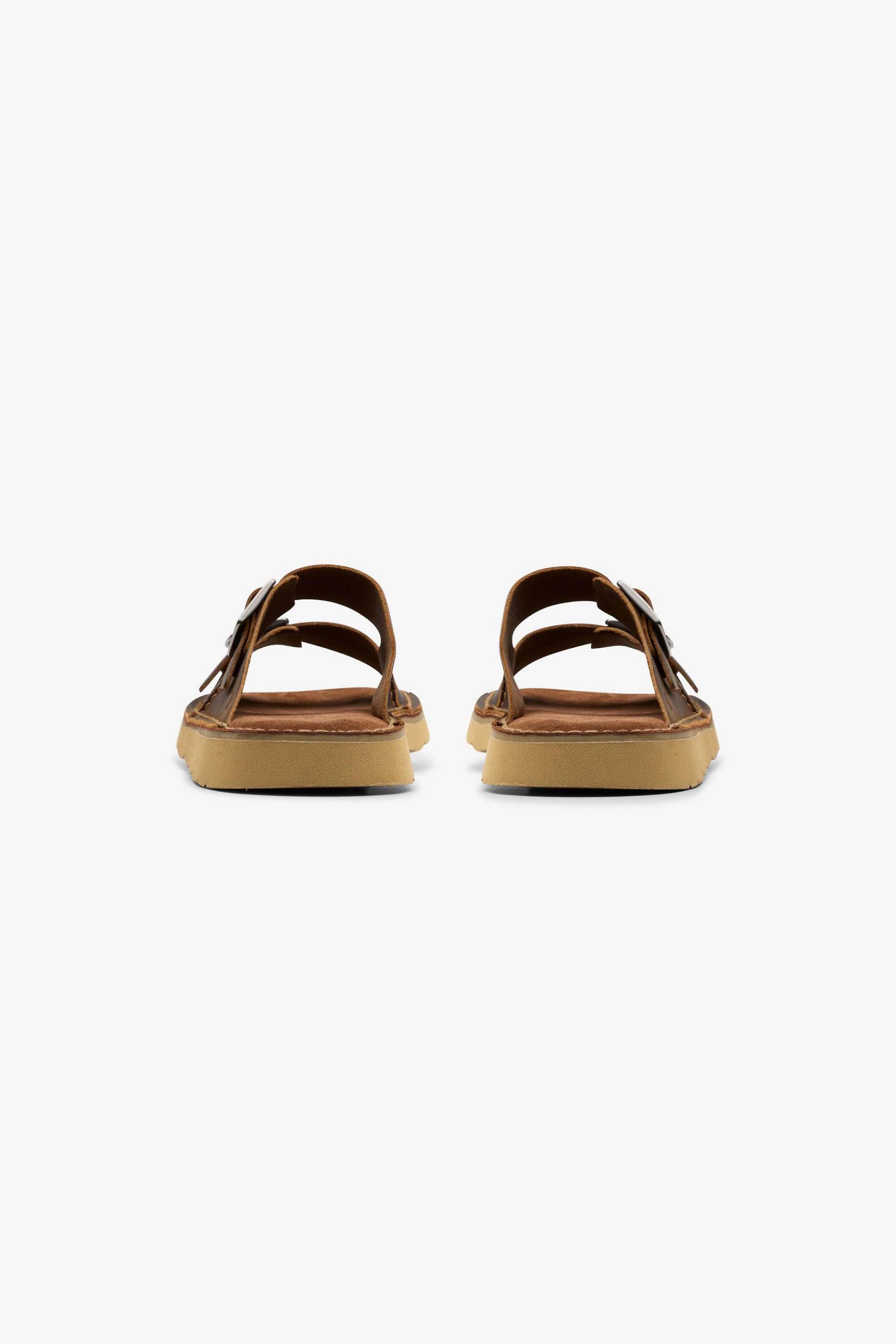 Clarks Ανδρικά Δερμάτινα Σανδάλια Solsbury Strap - 26180883 Καφέ