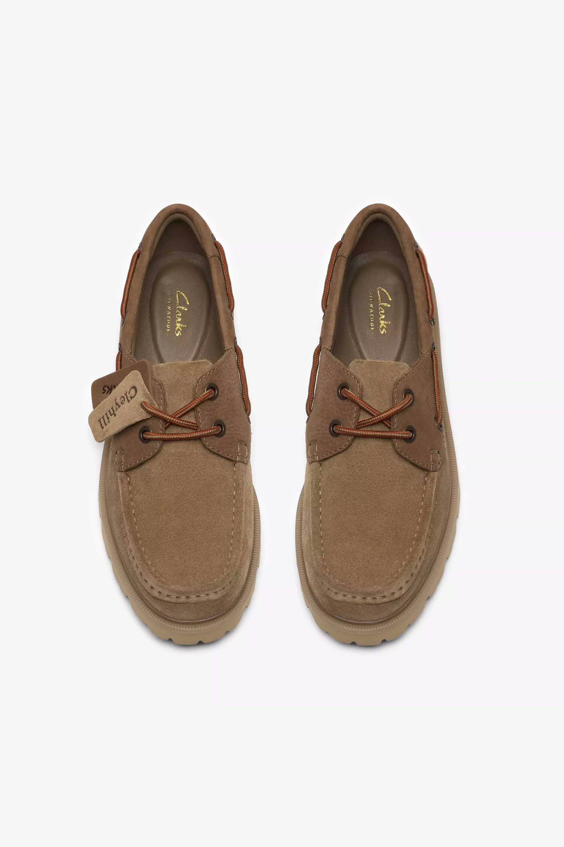 Clarks Ανδρικά Suede Boat Shoes Cleyhill - 26186178 Καμηλό