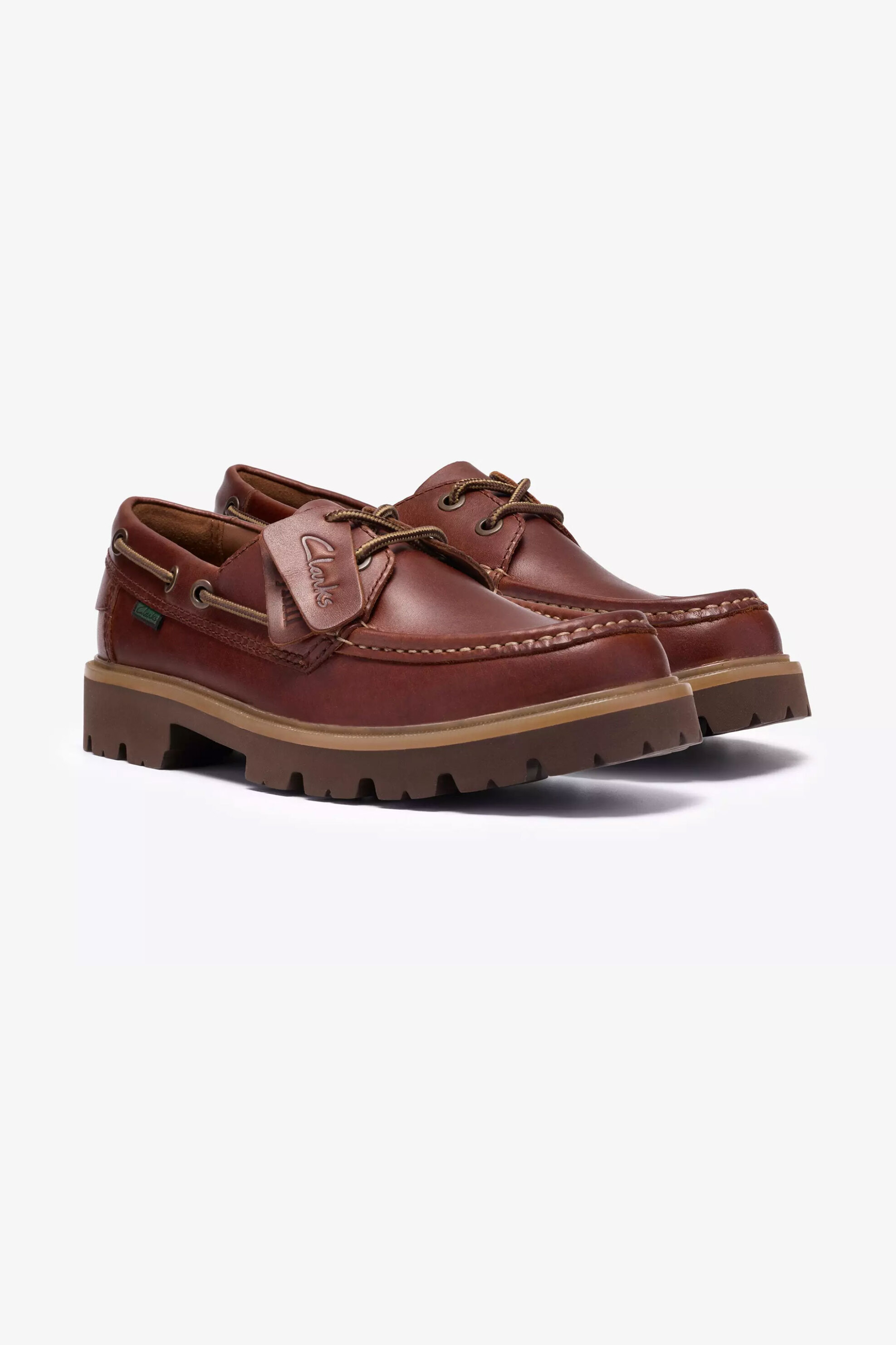 Clarks ανδρικά δερμάτινα boat shoes "Cleyhill Boat" - 26186176 Καφέ φωτογραφία