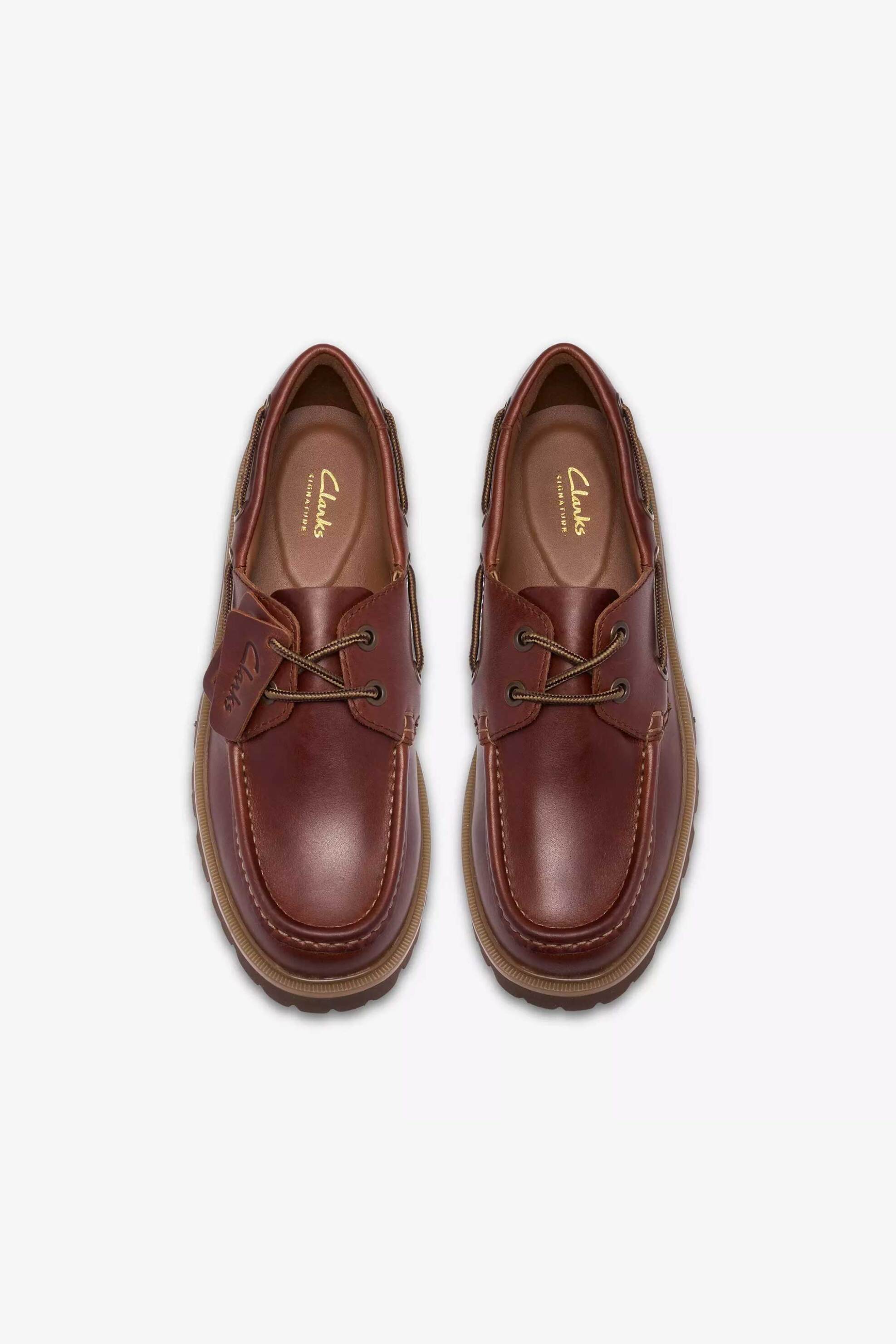 Clarks Ανδρικά Δερμάτινα Boat Shoes Cleyhill - 26186176 Καφέ