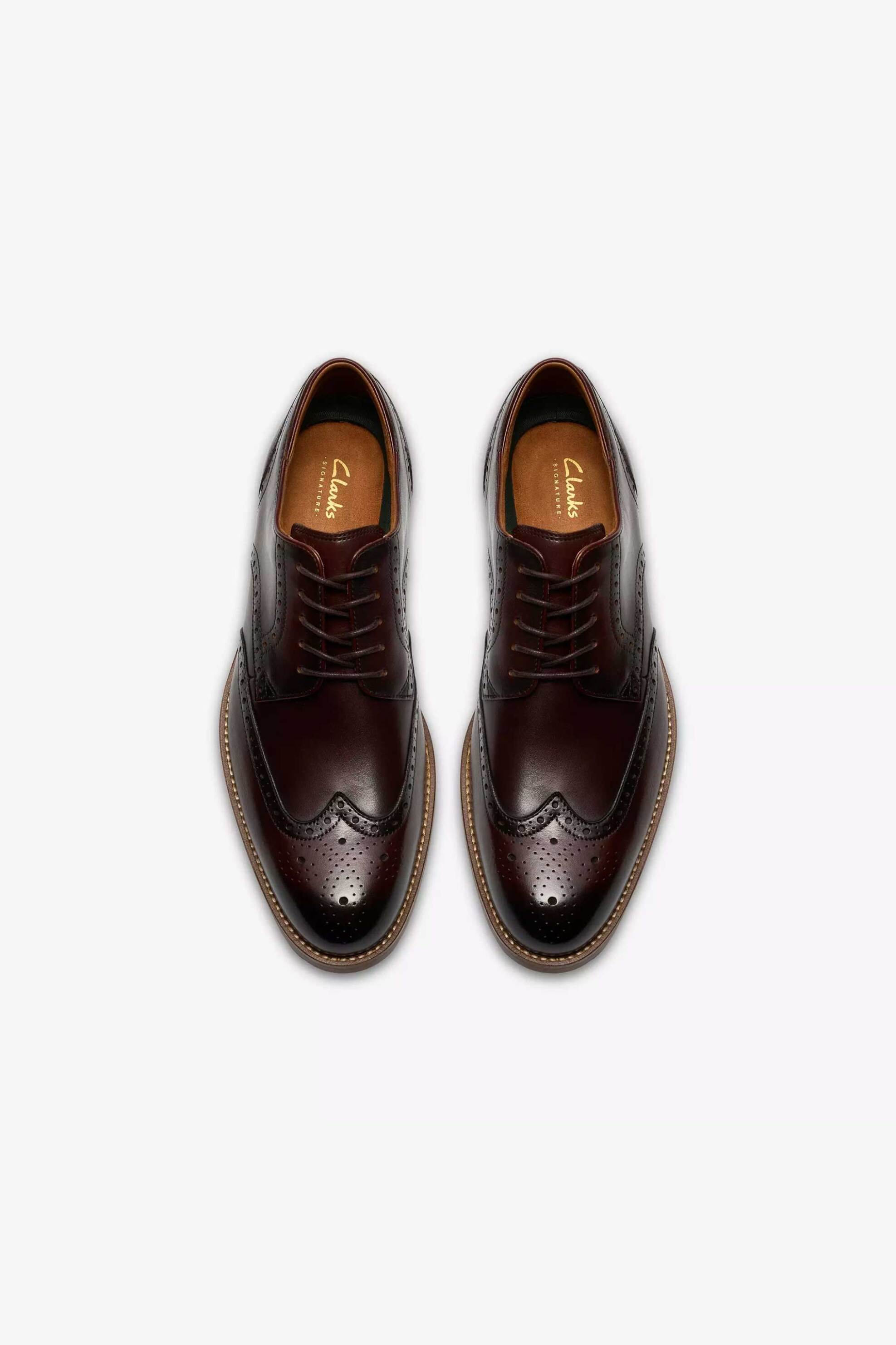 Clarks Ανδρικά Δερμάτινα Παπούτσια Oxford Craft Remi Tip - 26186393 Καφέ