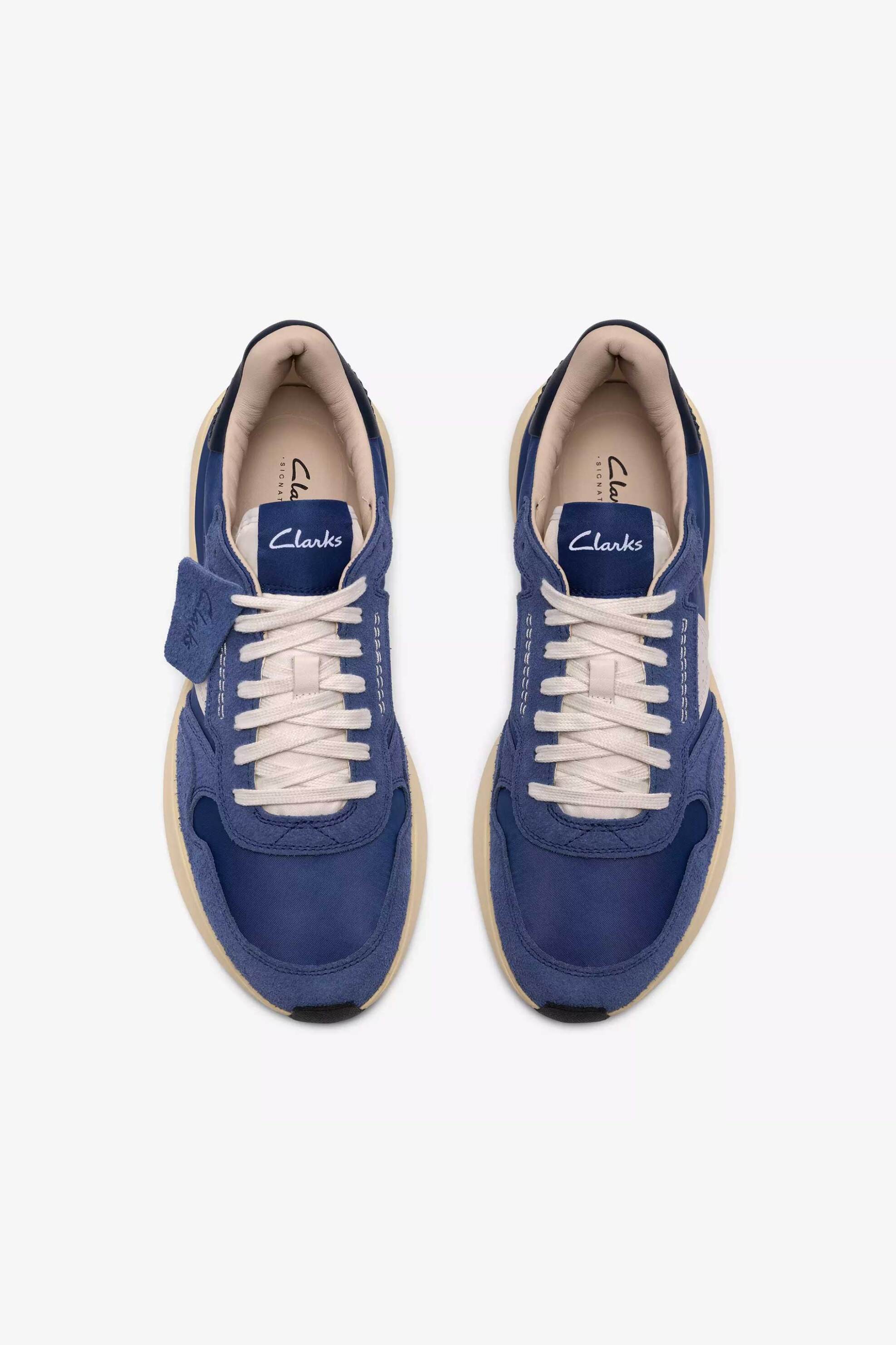 Clarks Ανδρικά Suede Sneakers Craft Wick Lace - 26186556 Μπλε