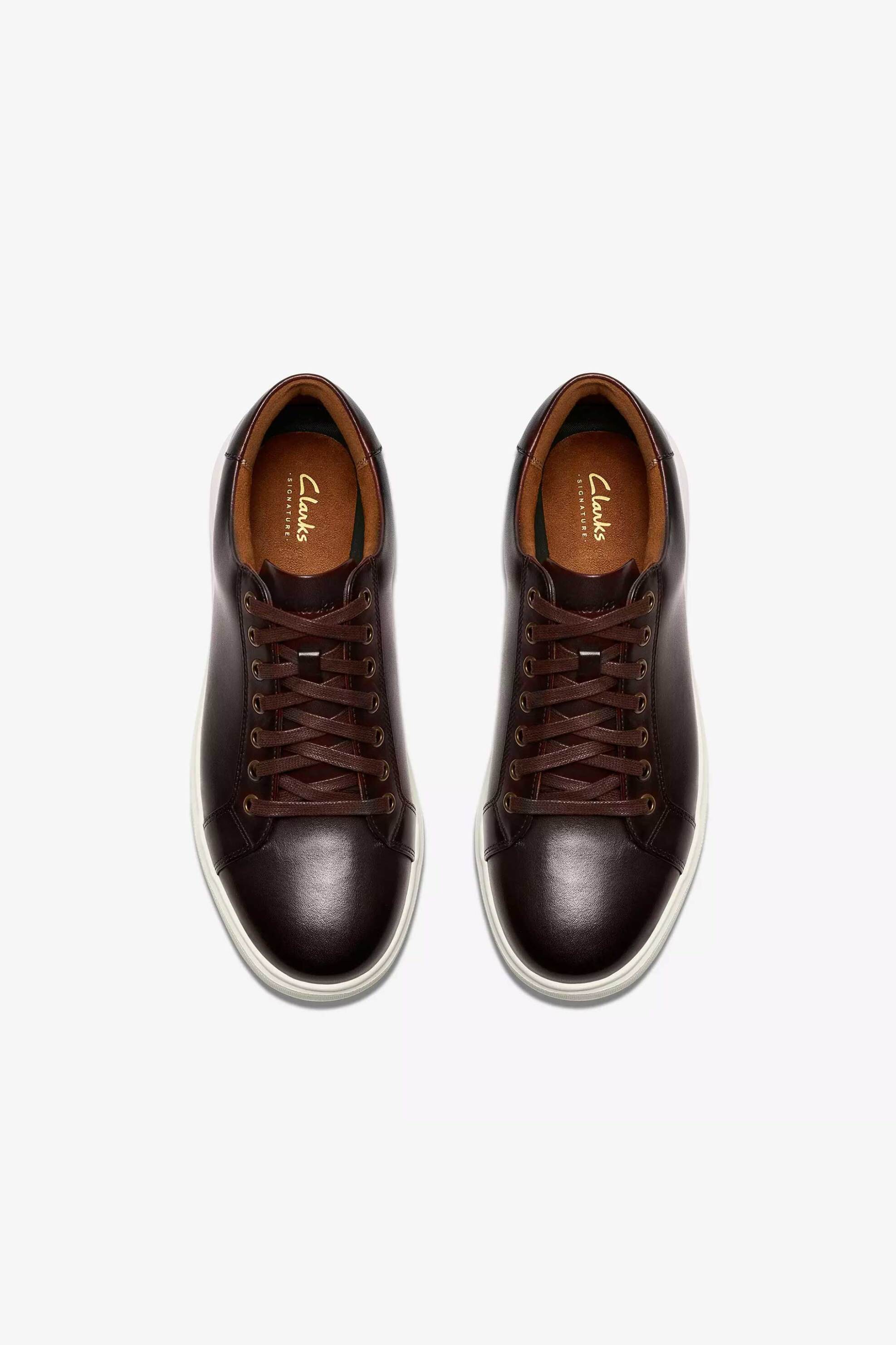 Clarks Ανδρικά Δερμάτινα Sneakers Goswell Tie - 26186560 Καφέ