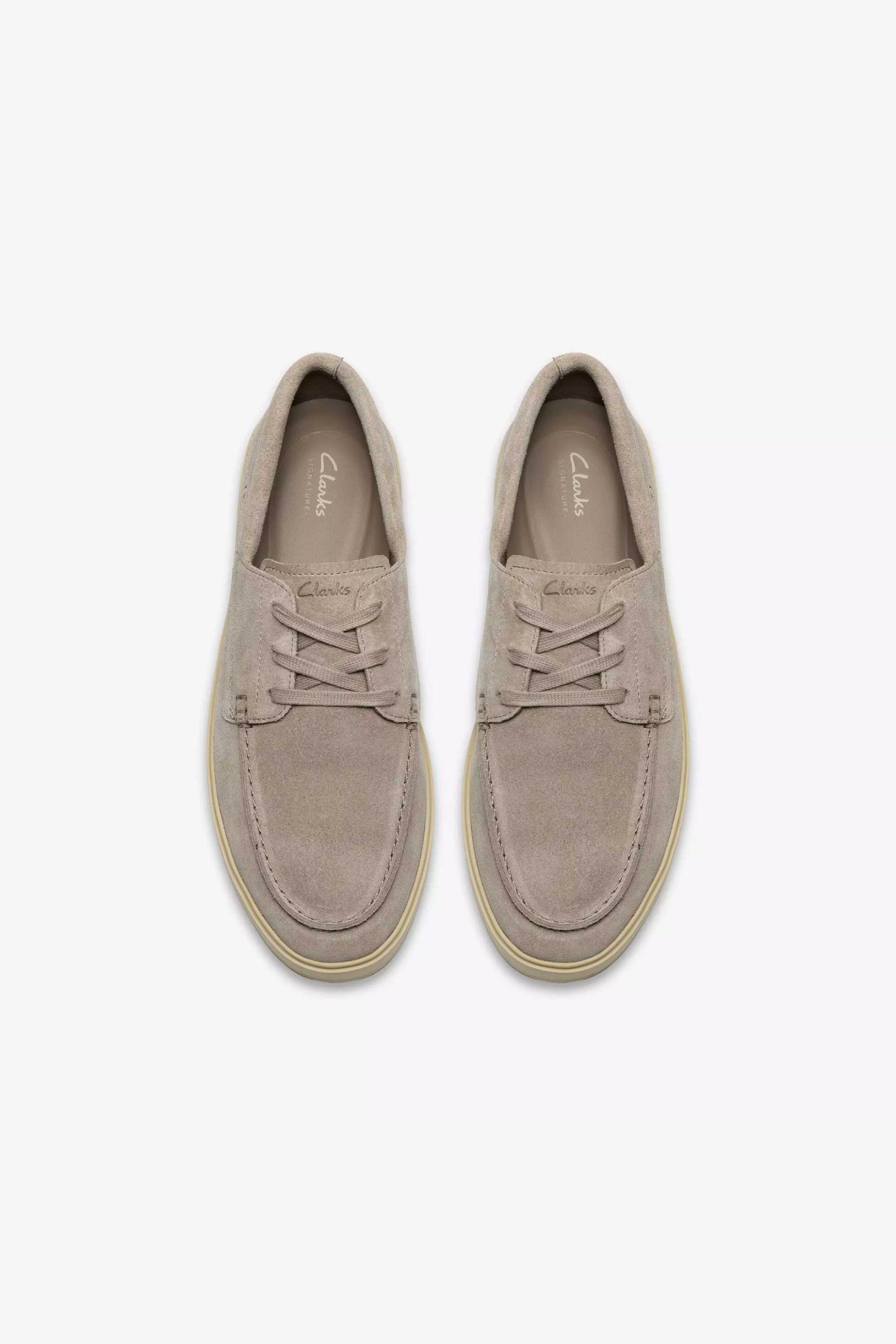 Clarks Ανδρικά Suede Boat Shoes Lockford - 26186610 Γκρι