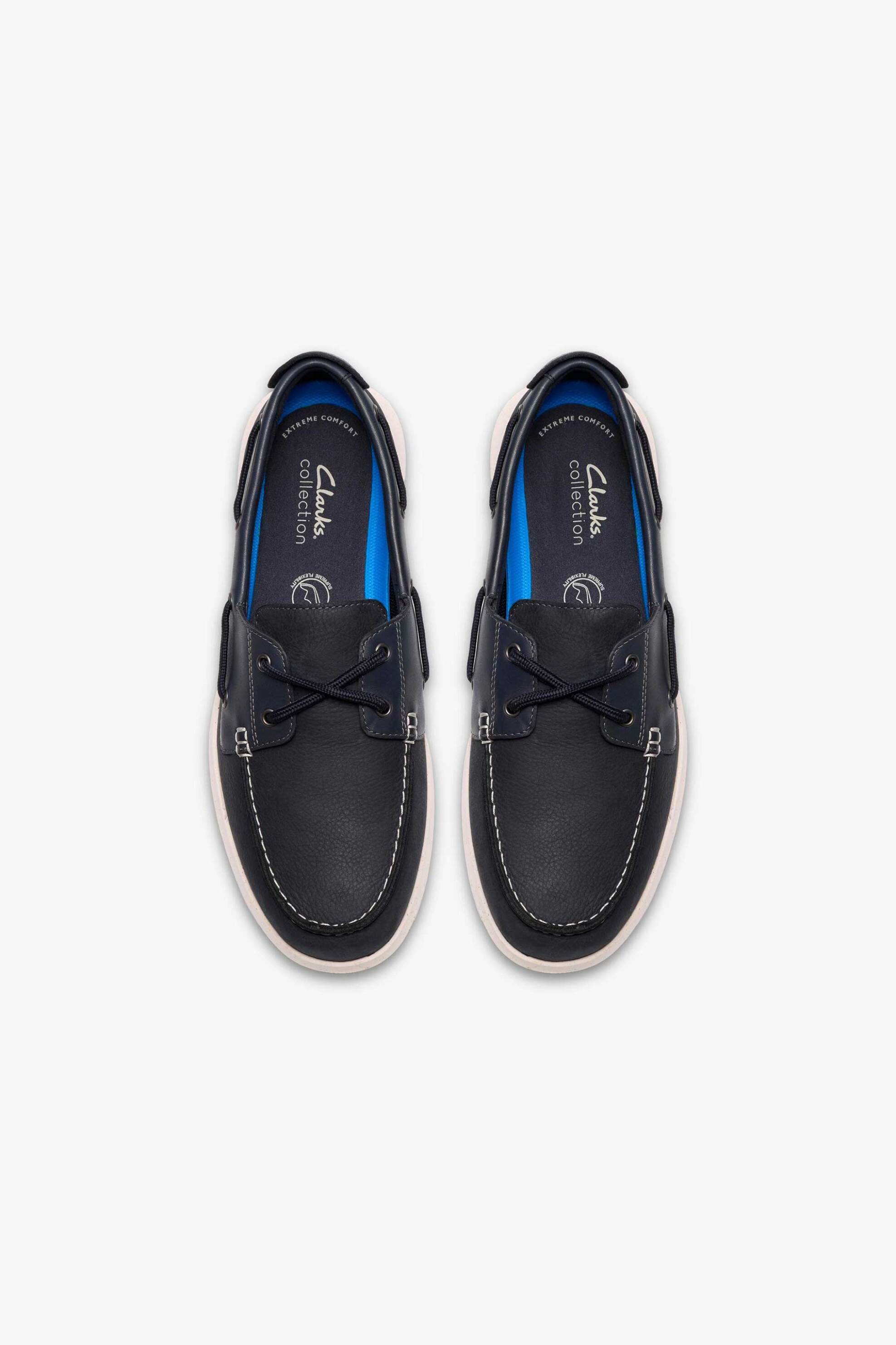 Clarks Ανδρικά Nubuck Boat Shoes Flexway 2 Eye - 26187416 Μπλε Σκούρο