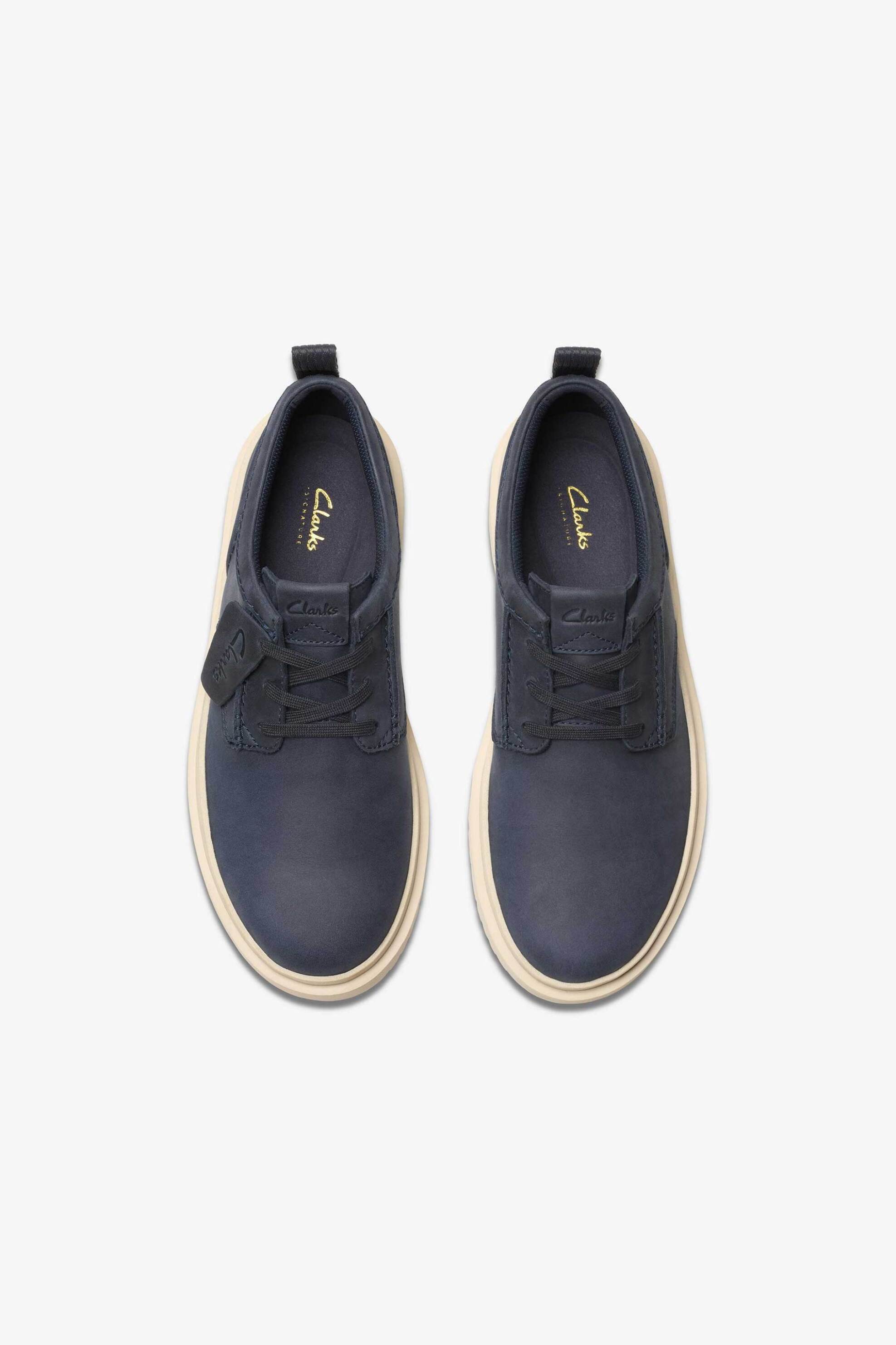 Clarks Ανδρικά Δερμάτινα Sneakers Polden Lace - 26180862 Μπλε Σκούρο