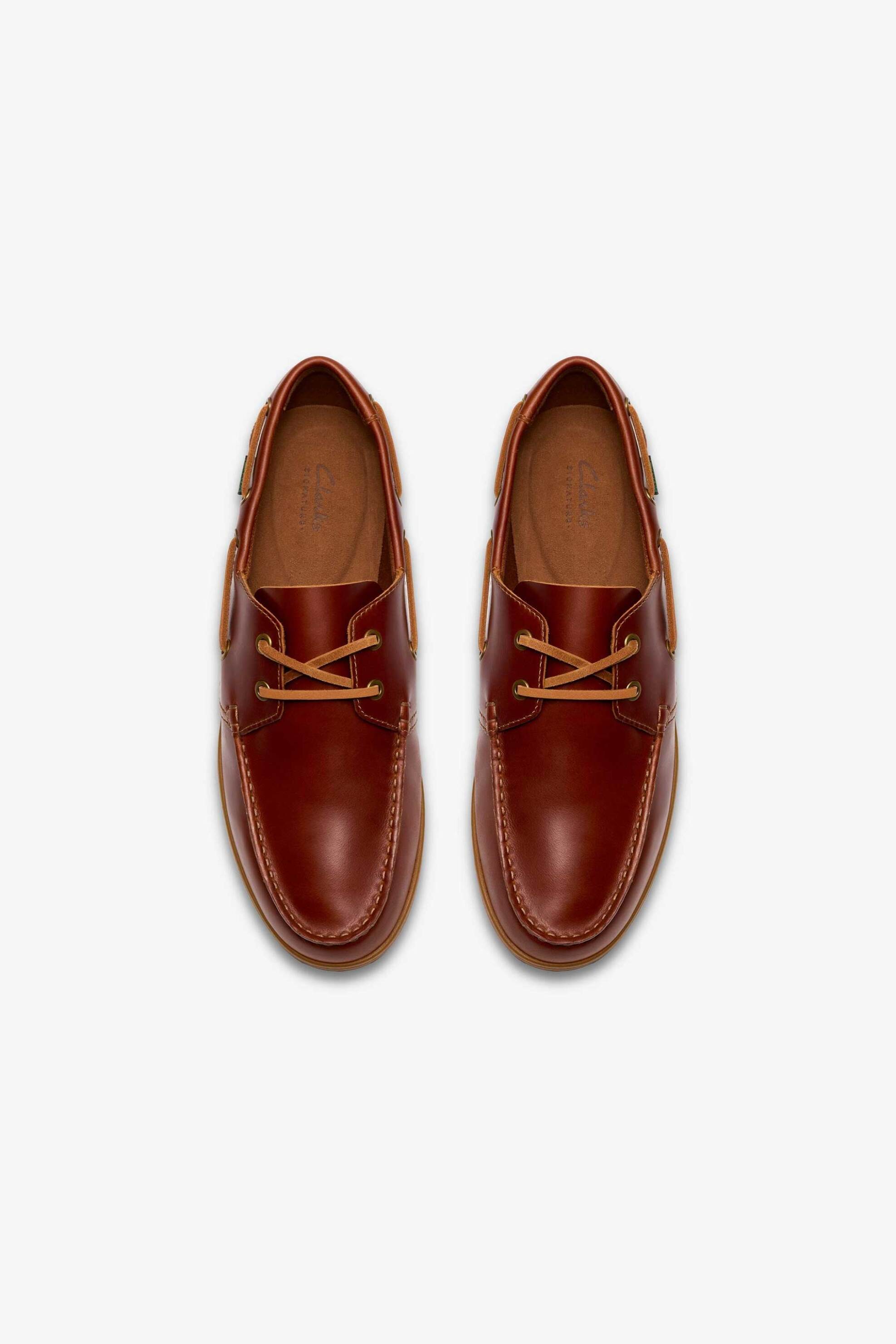 Clarks Ανδρικά Δερμάτινα Boat Shoes Charmouth Lace - 26186434 Ταμπά