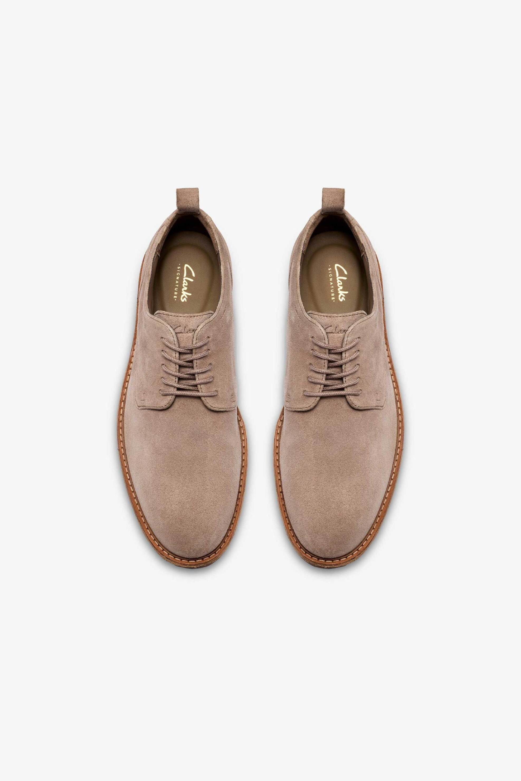 Clarks Ανδρικά Suede Παπούτσια Oxford Aldwin Lace - 26186449 Γκρι