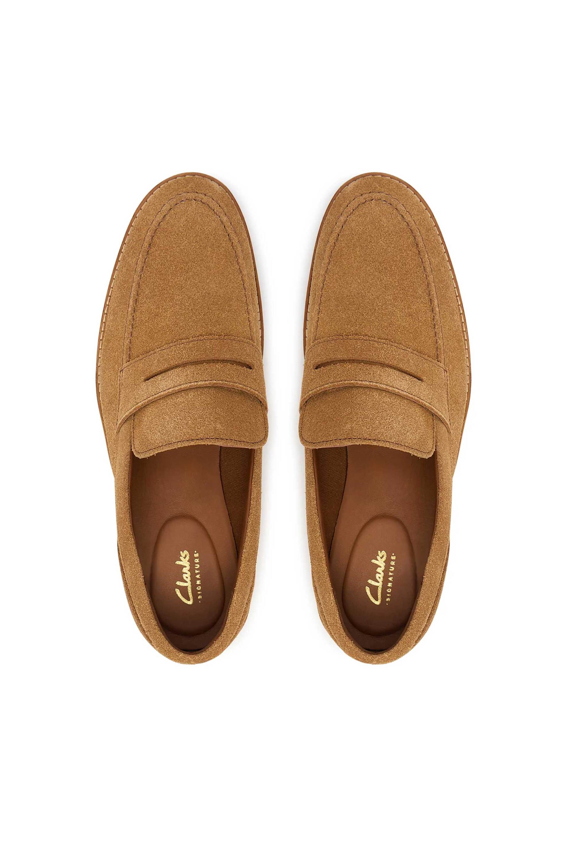 Clarks Ανδρικά Suede Loafers Aldwin Step&Apos - 26186450 Μουσταρδί