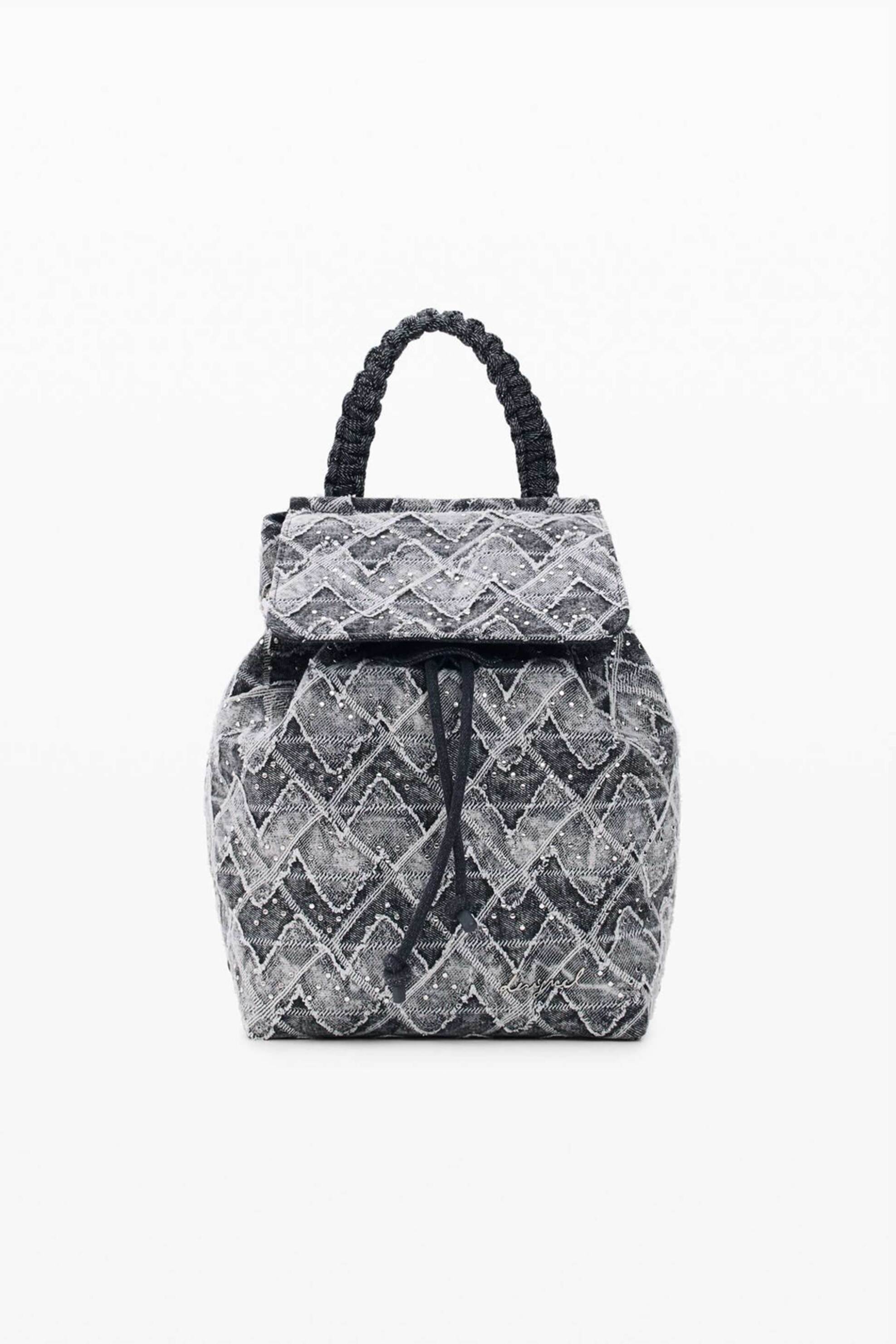 Desigual γυναικείο denim backpack με all-over print "Radio Luena" - 26SAKD06 Γκρι