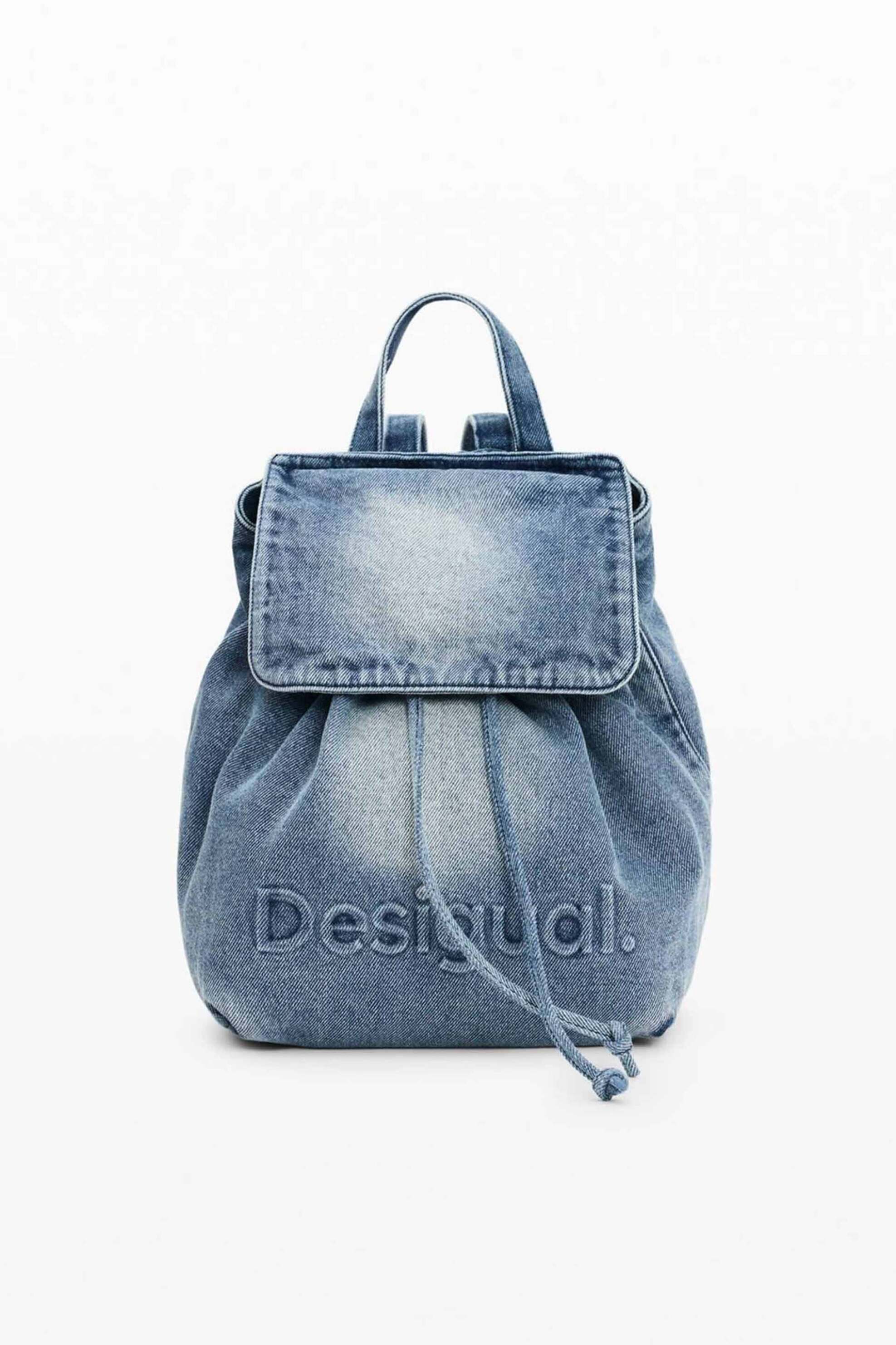 Desigual γυναικείο denim backpack με λογότυπο "Half Logo" - 26SAKD07 Denim Blue