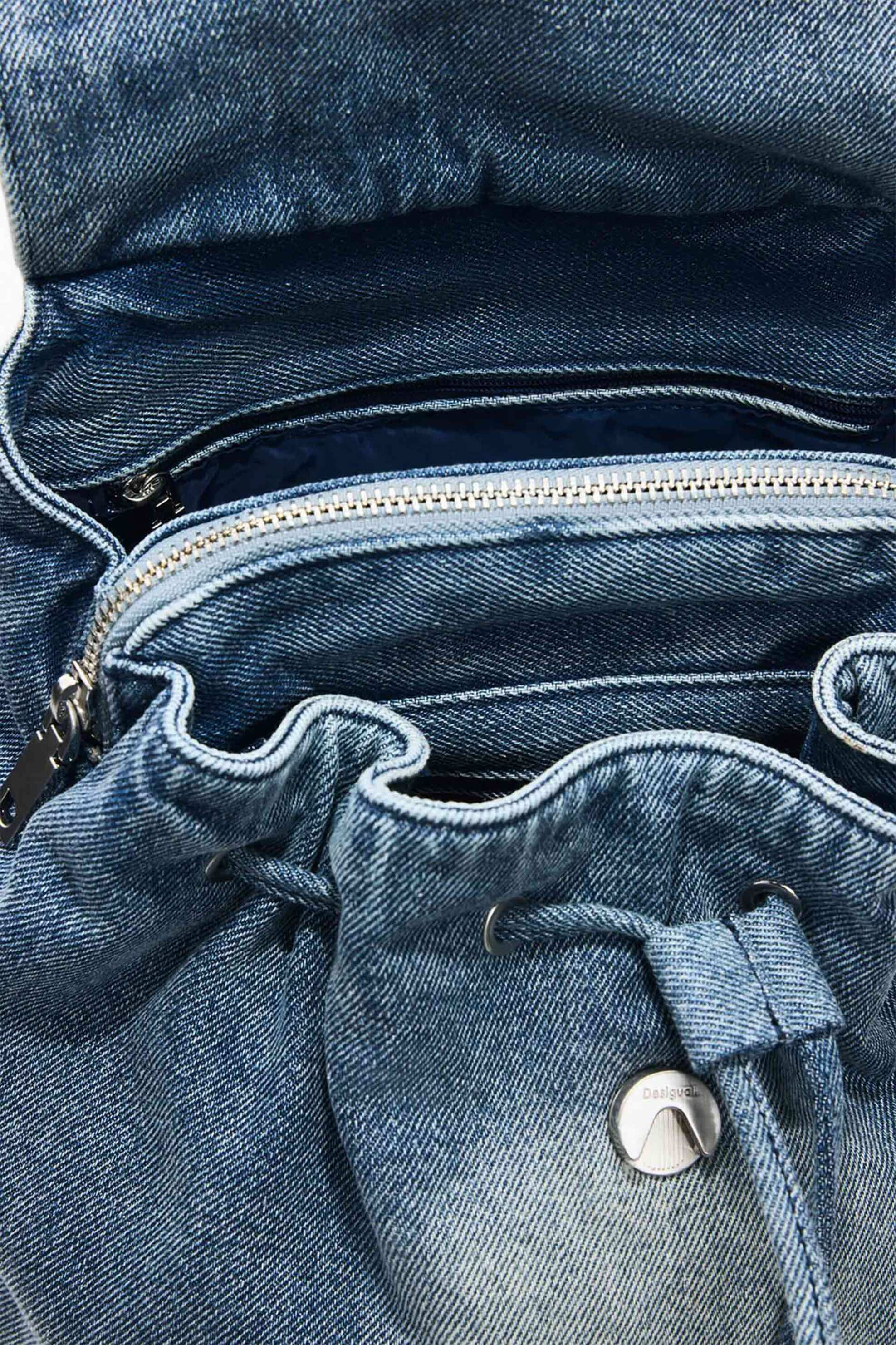 DESIGUAL Desigual γυναικείο denim backpack με λογότυπο "Half Logo" - 26SAKD07 Denim Blue - 3