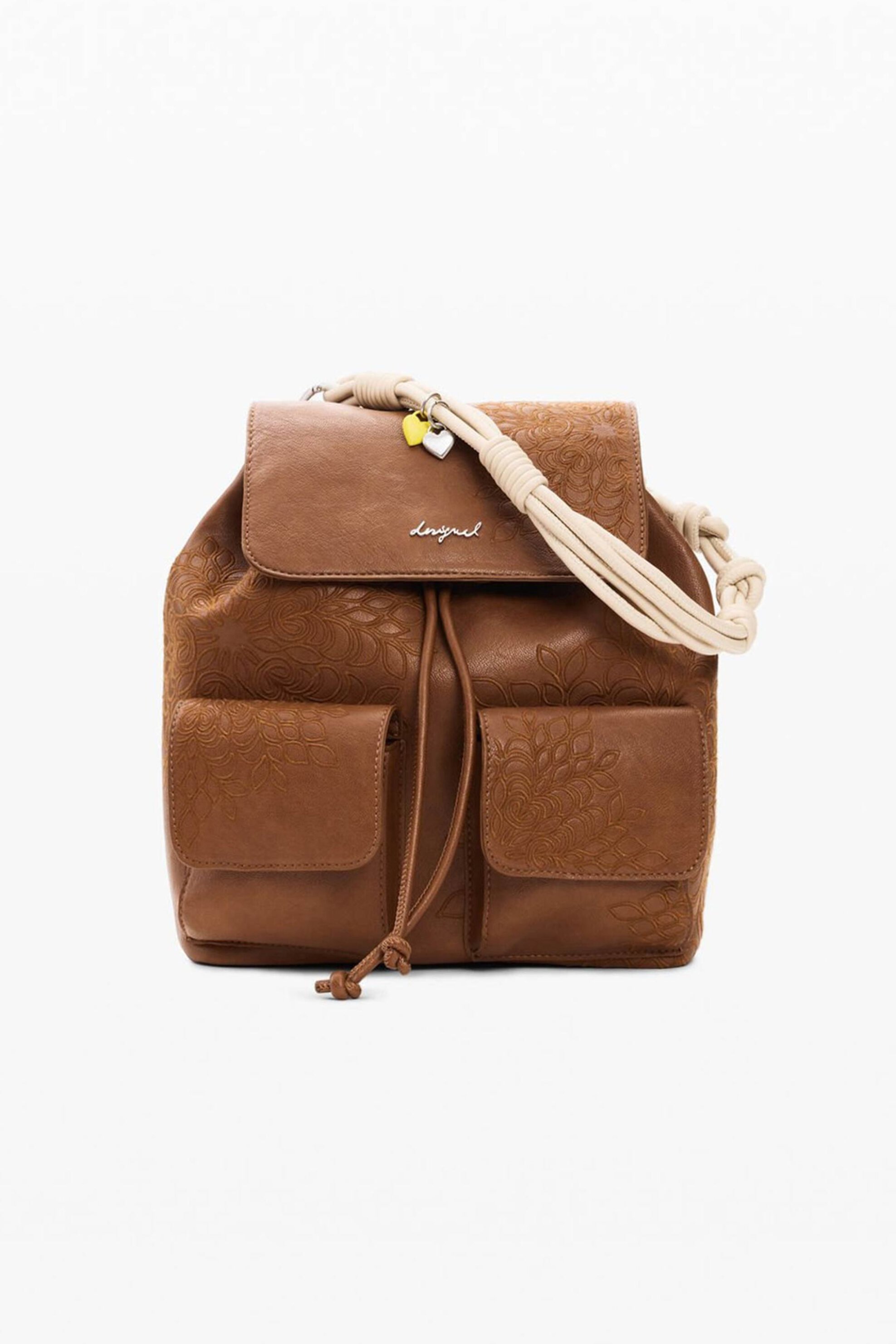 Desigual γυναικείο backpack με κεντητές λεπτομέρειες "Sierra" - 26SAKP39 Καμηλό