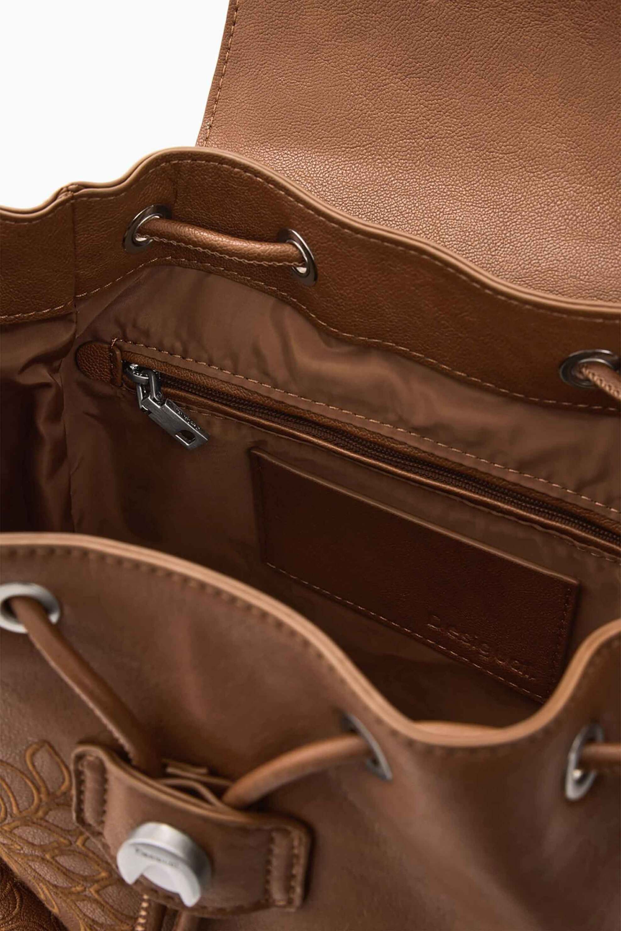 Desigual γυναικείο backpack με κεντητές λεπτομέρειες "Sierra" - 26SAKP39 Καμηλό φωτογραφία