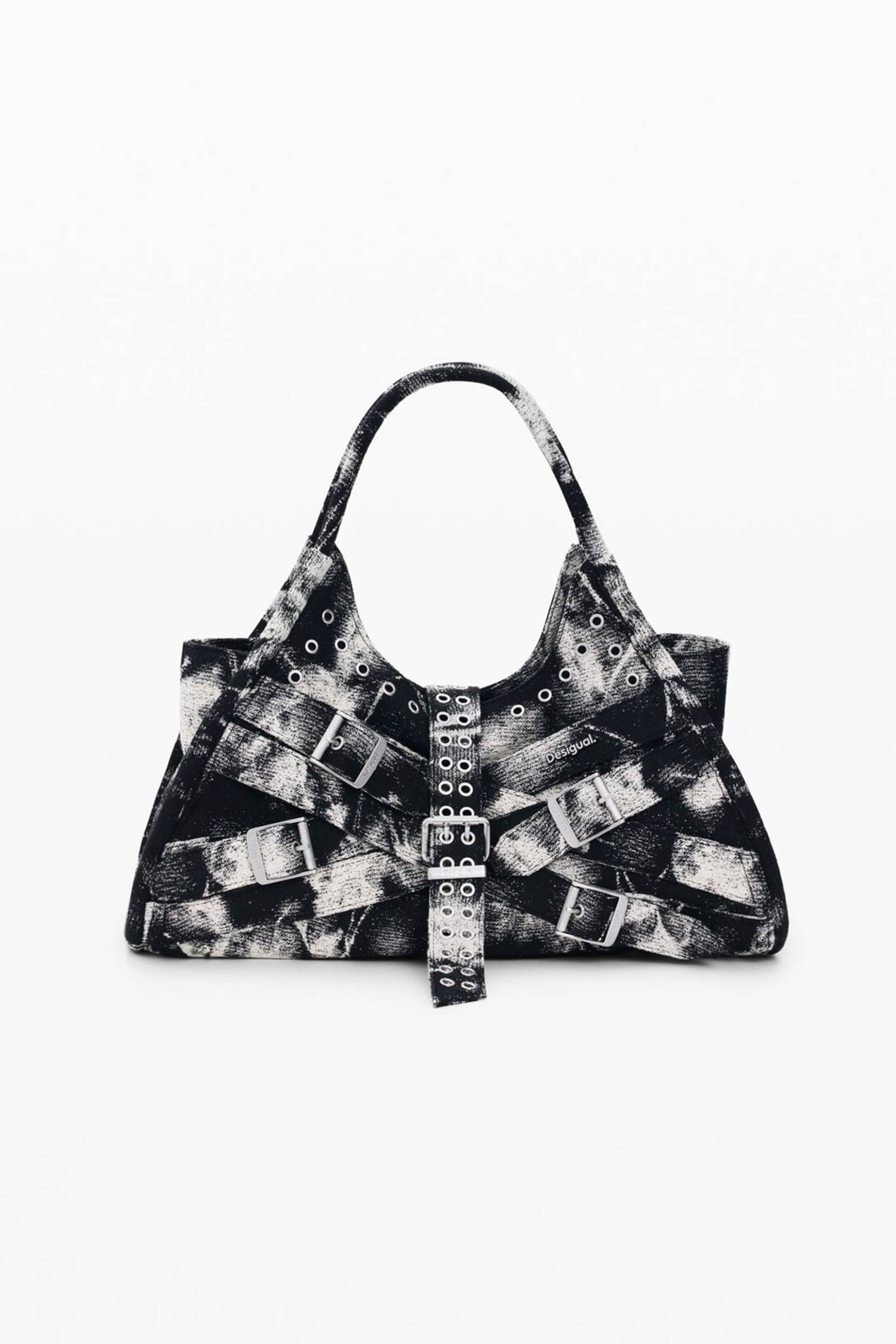 Desigual γυναικεία τσάντα ώμου με αγκράφες "Uranio" - 26SAXA54 Ασπρόμαυρο