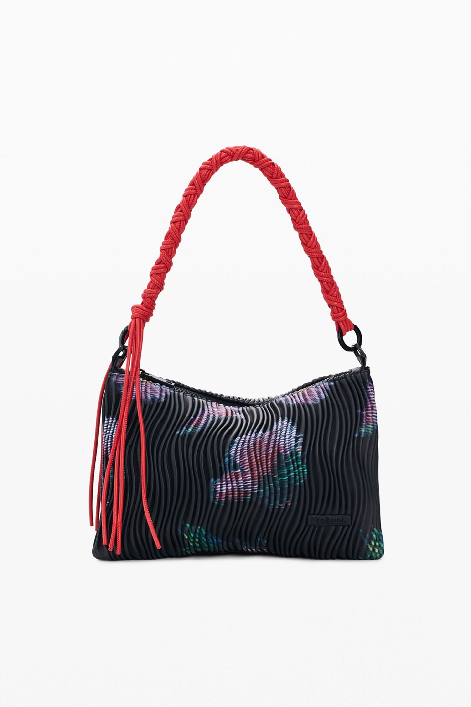 Desigual γυναικεία τσάντα ώμου με ανάγλυφη υφή δερματίνης και floral print "Xenon" - 26SAXPAL Μαύρο