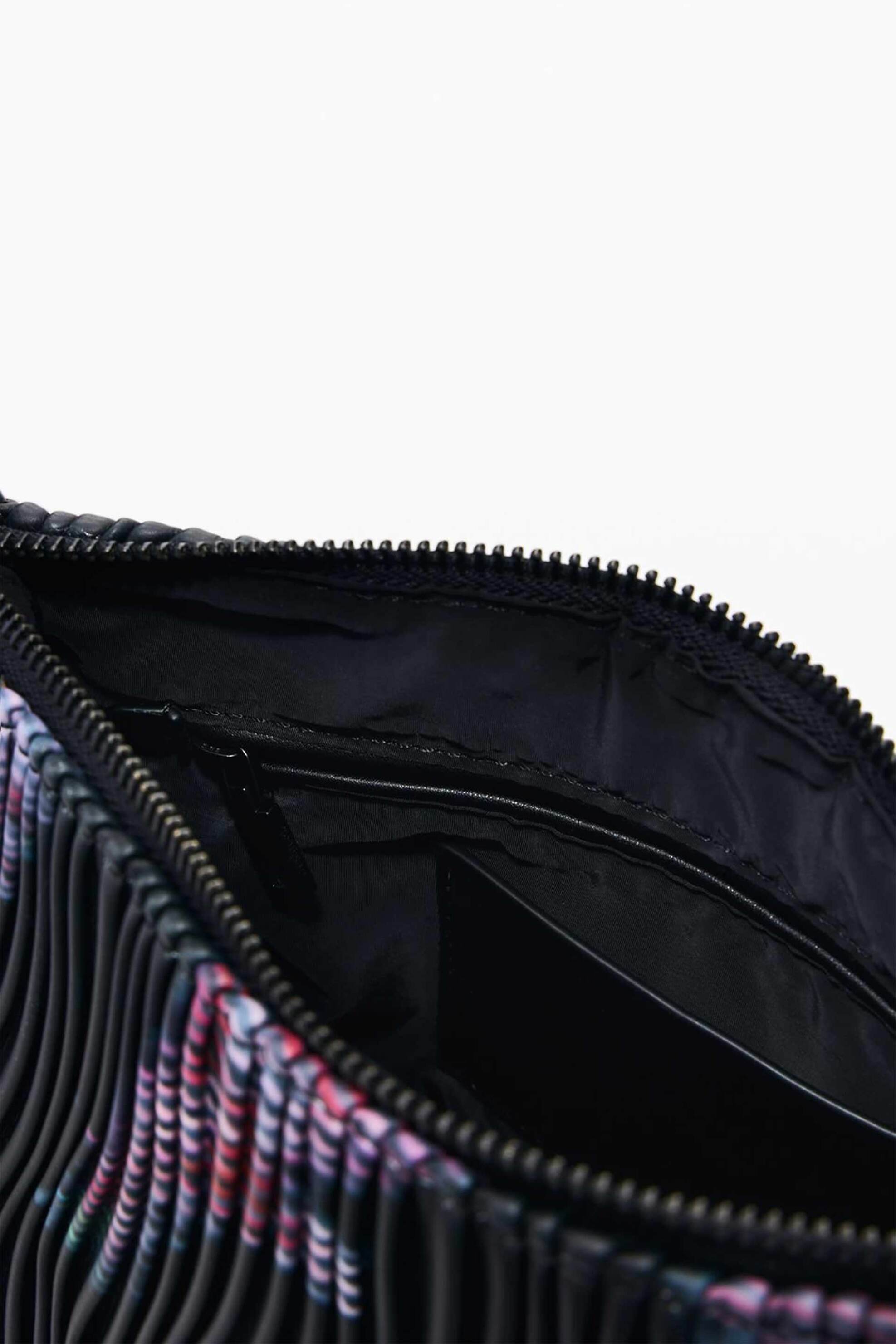 DESIGUAL Desigual γυναικεία τσάντα ώμου με ανάγλυφη υφή δερματίνης και floral print "Xenon" - 26SAXPAL Μαύρο - 3
