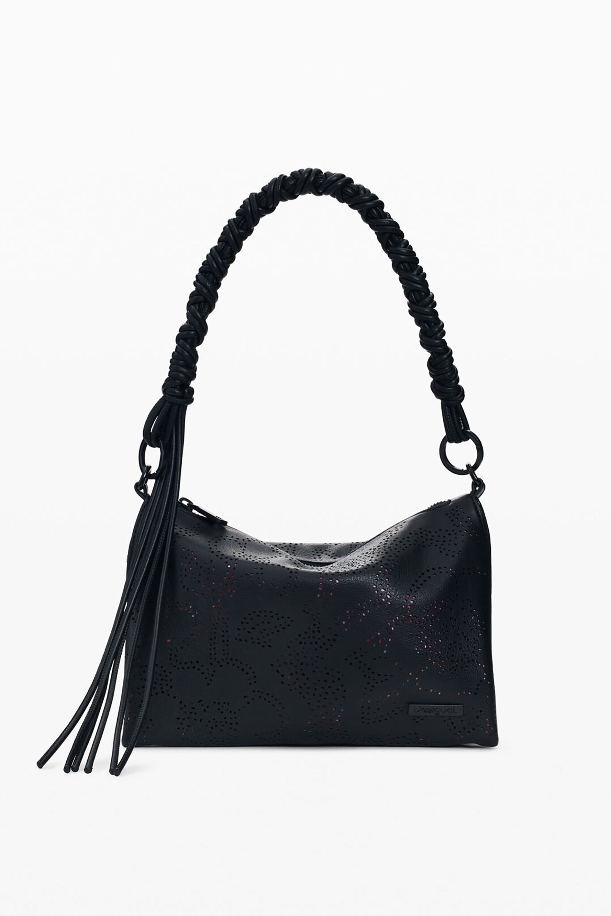 Desigual γυναικεία τσάντα ώμου με διάτρητο σχέδιο "Paladio" - 26SAXPAM Μαύρο