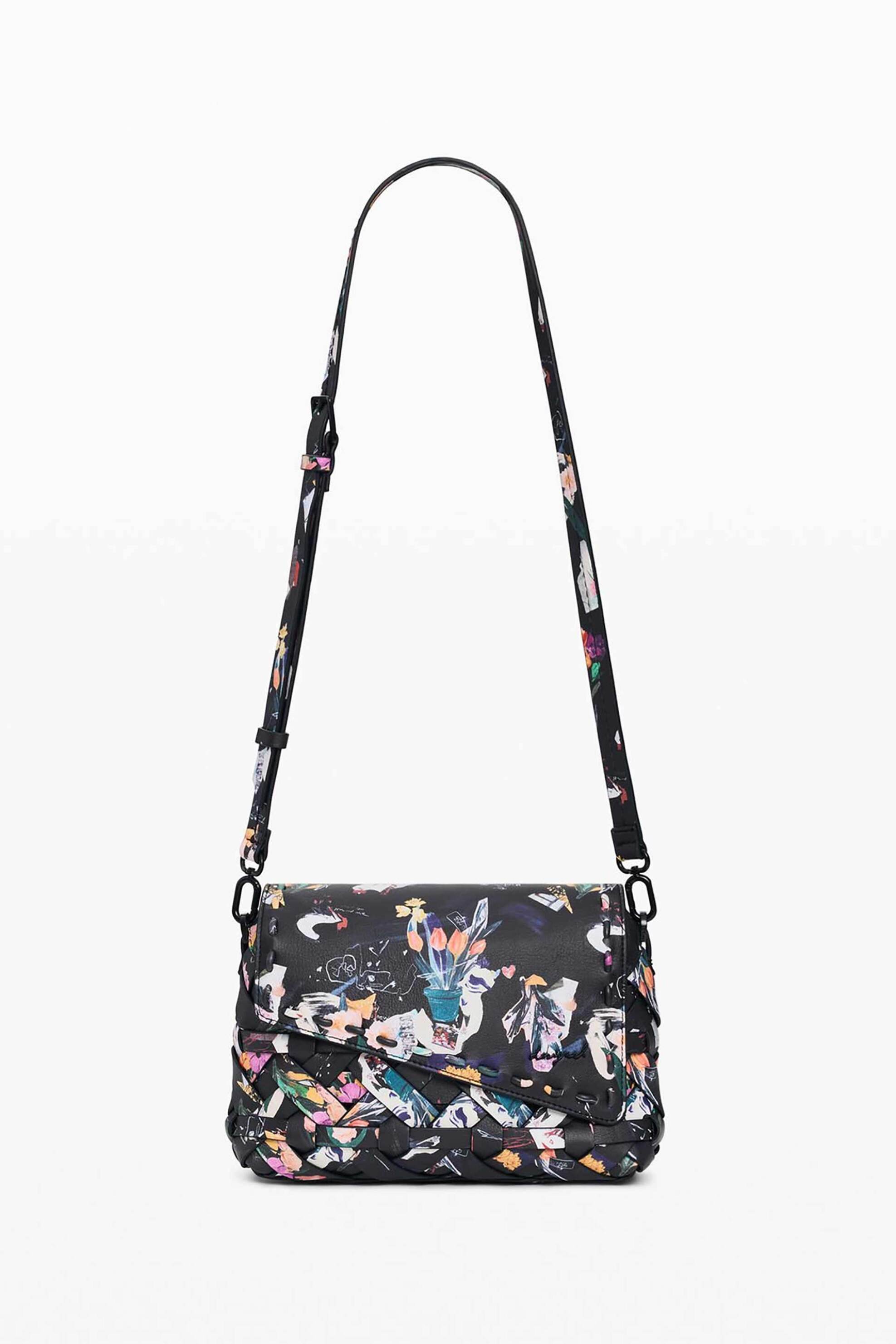 Desigual γυναικεία τσάντα crossbody με all-over print "Osmio" - 26SAXPB0 Μαύρο