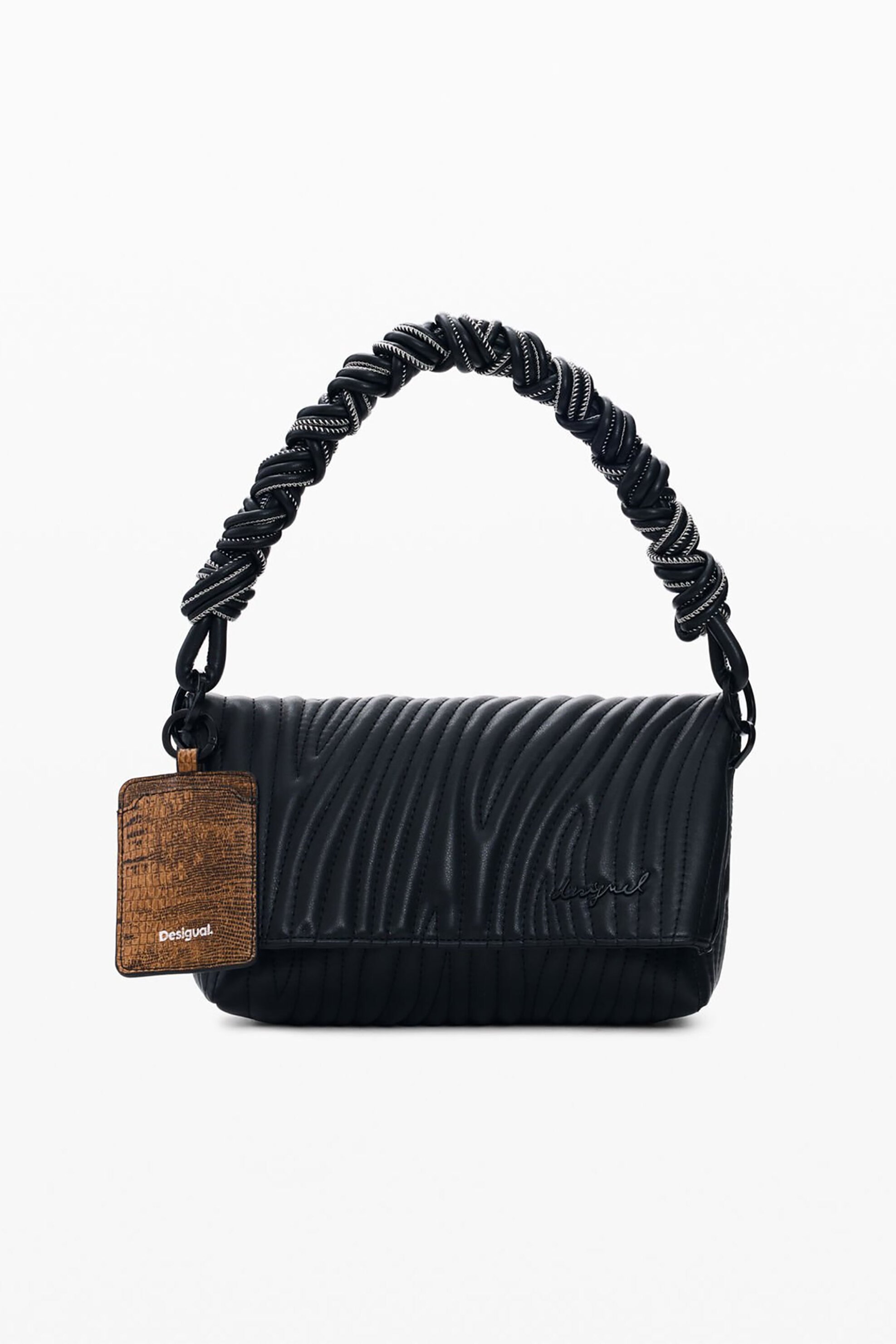 Desigual γυναικεία τσάντα χειρός με ανάγλυγη υφή "Helium" - 26SAXPBA Μαύρο