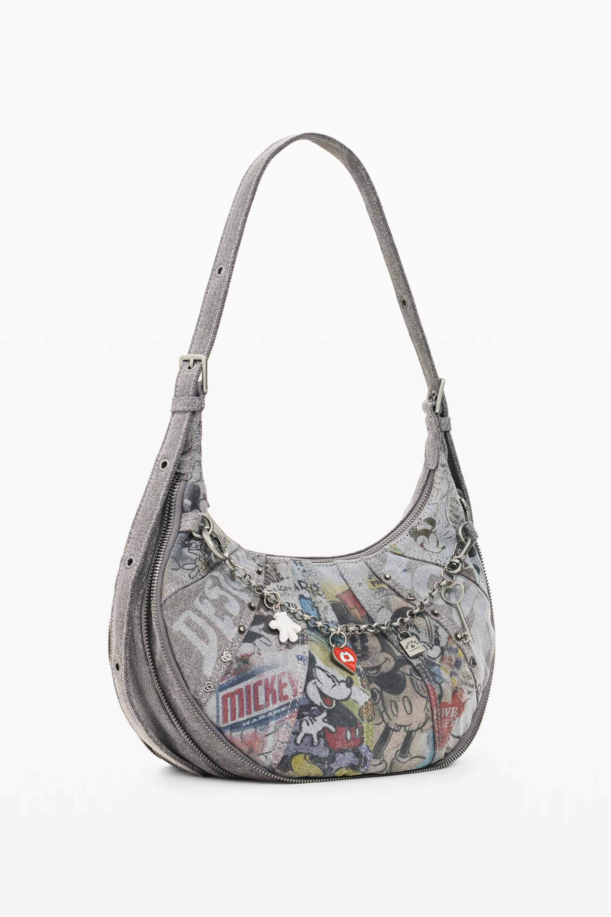Desigual γυναικεία denim τσάντα ώμου 