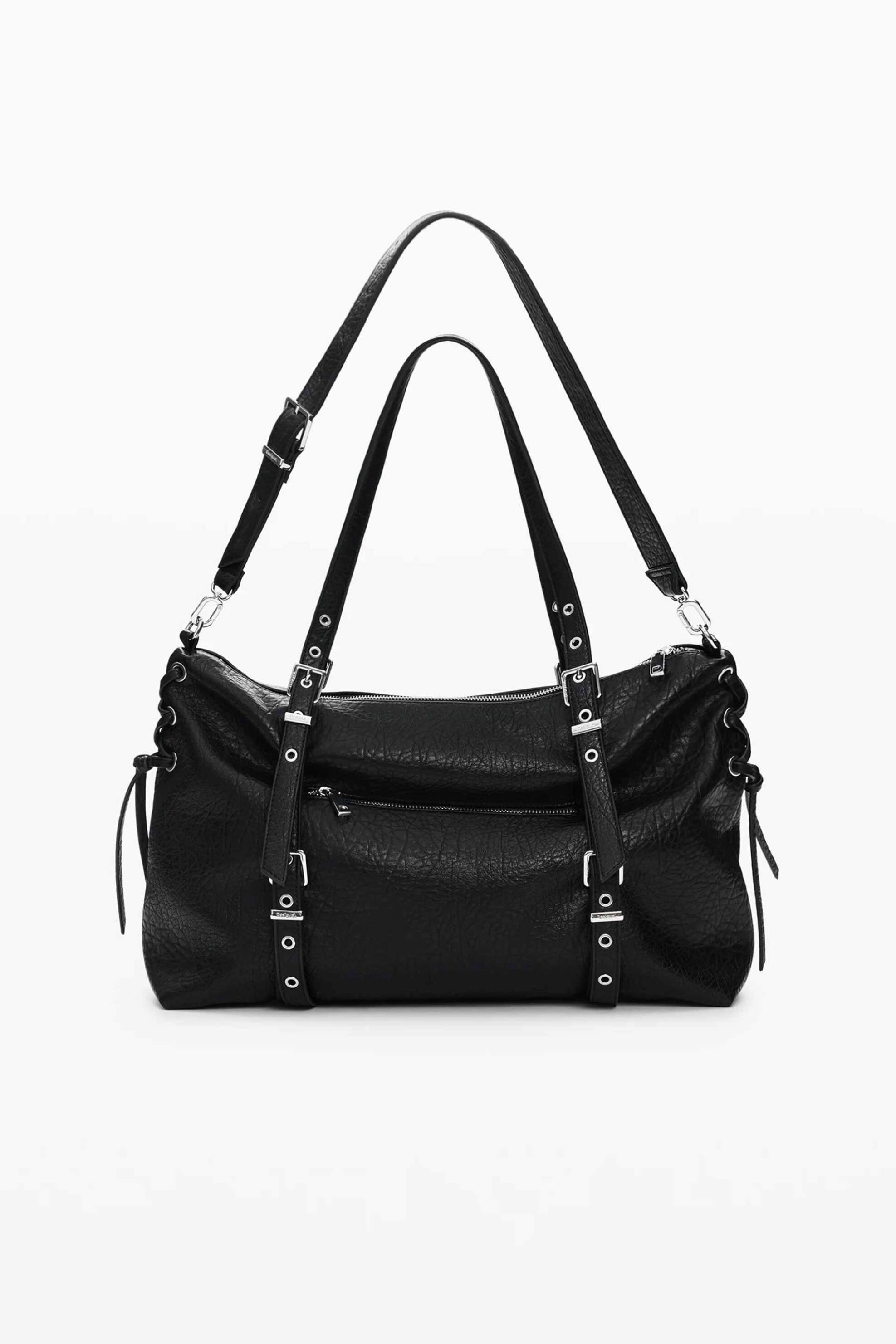 DESIGUAL Desigual γυναικεία τσάντα shopper "Half Logo" (Large) - 26WAXP06 Μαύρο - 3