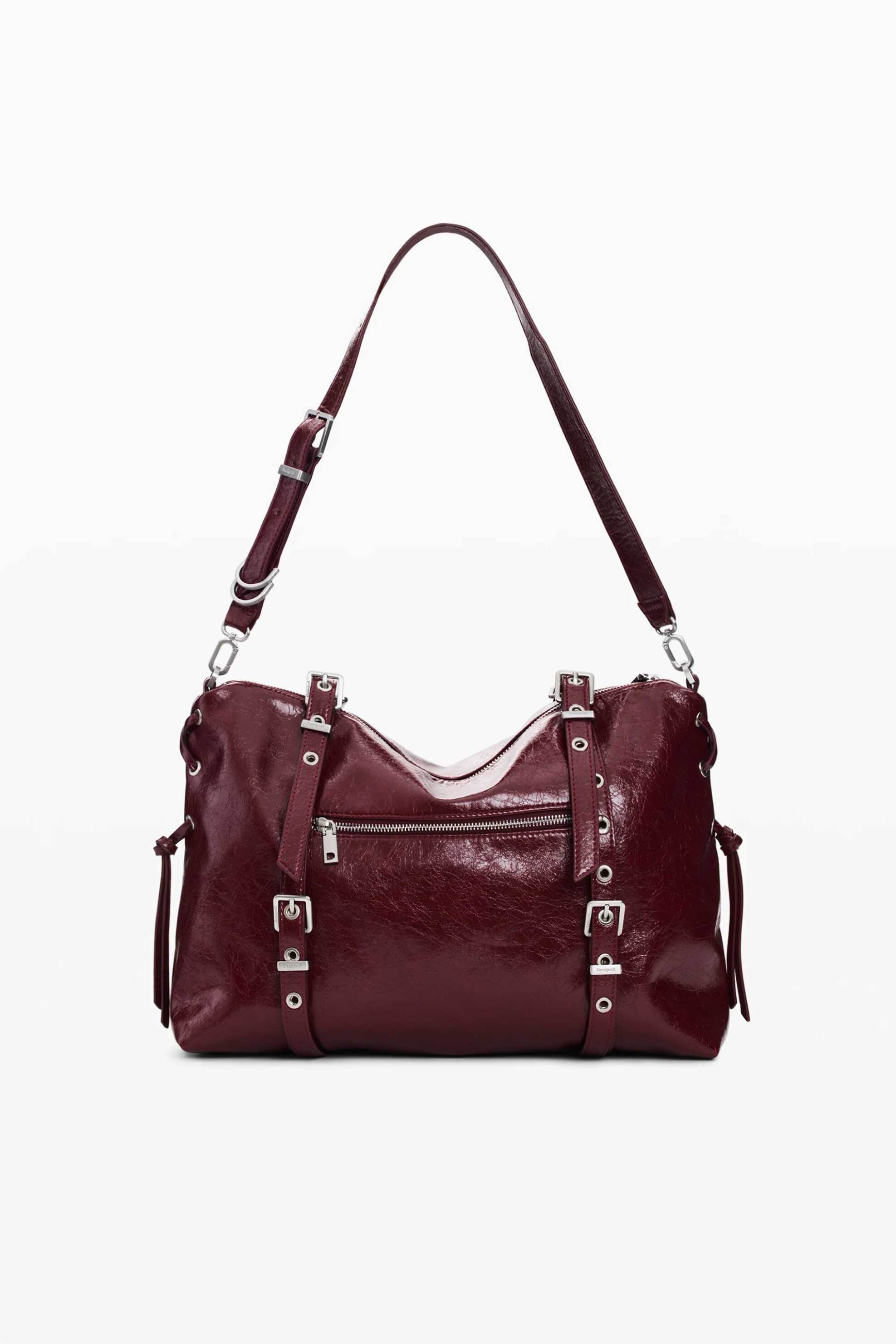 DESIGUAL Desigual γυναικεία τσάντα shopper "Half Logo" (Large) - 26WAXP55 Μπορντό - 3