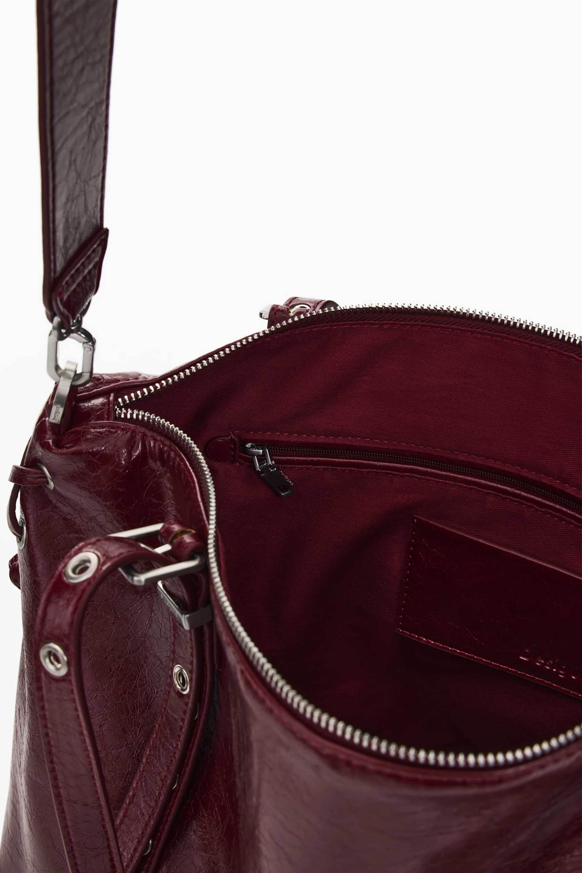 DESIGUAL Desigual γυναικεία τσάντα shopper "Half Logo" (Large) - 26WAXP55 Μπορντό - 4