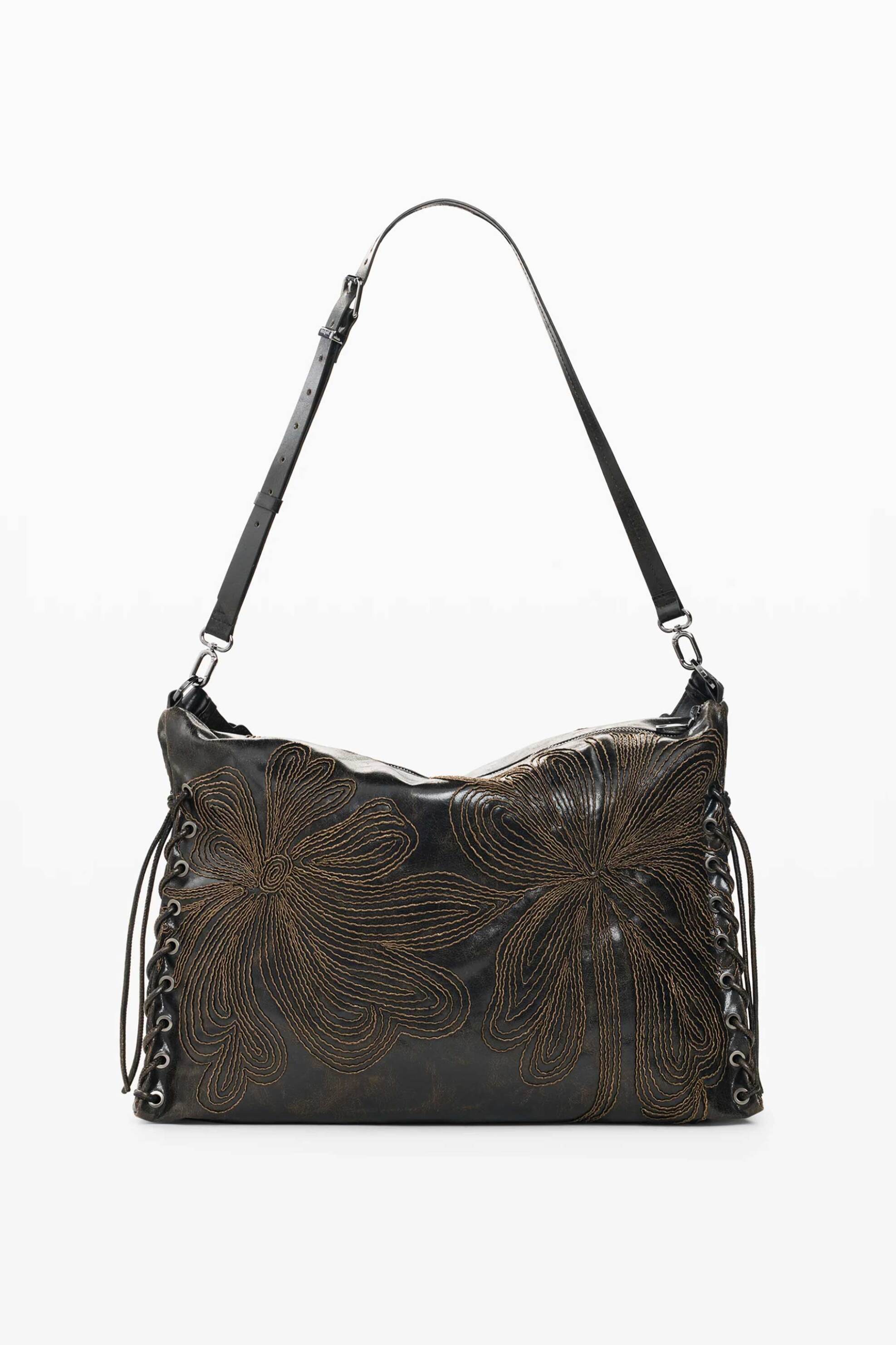DESIGUAL Desigual γυναικεία τσάντα ώμου "Mistral" (Large) - 26WAXP77 Καφέ Σκούρο - 3