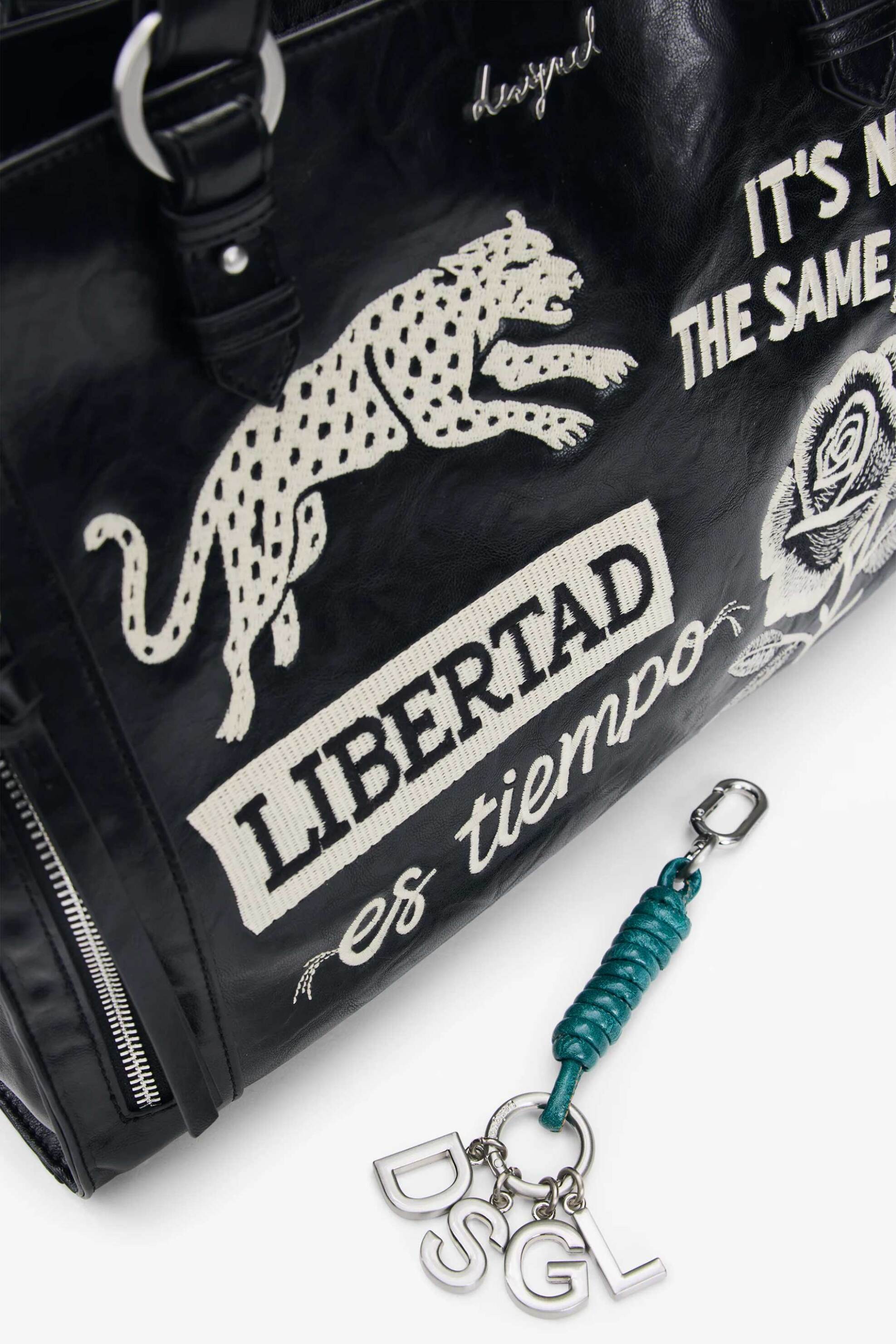 DESIGUAL Desigual γυναικεία τσάντα χειρός "Libertas" (Medium) - 26WAXPA7 Μαύρο - 4