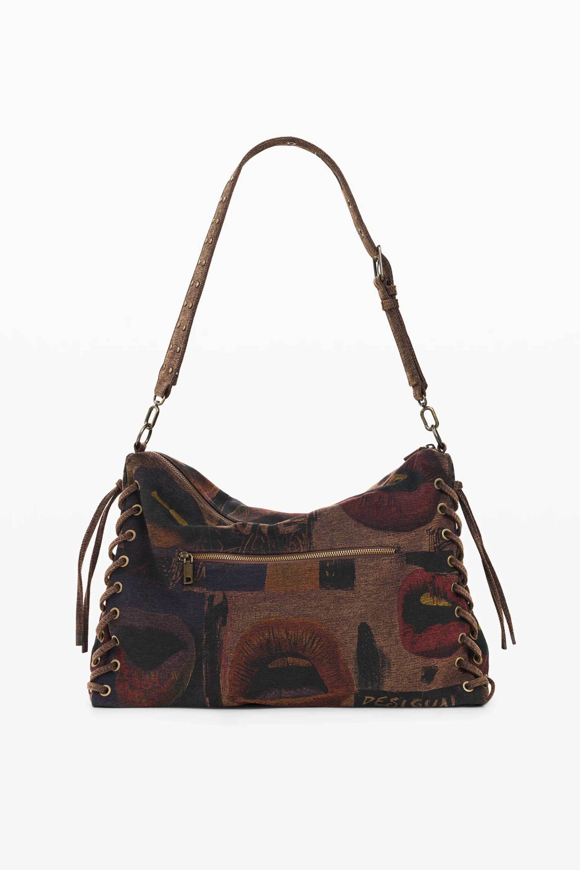 DESIGUAL Desigual γυναικεία τσάντα shopper "Graffiato" (Large) - 26WAXD15 Καφέ - 3
