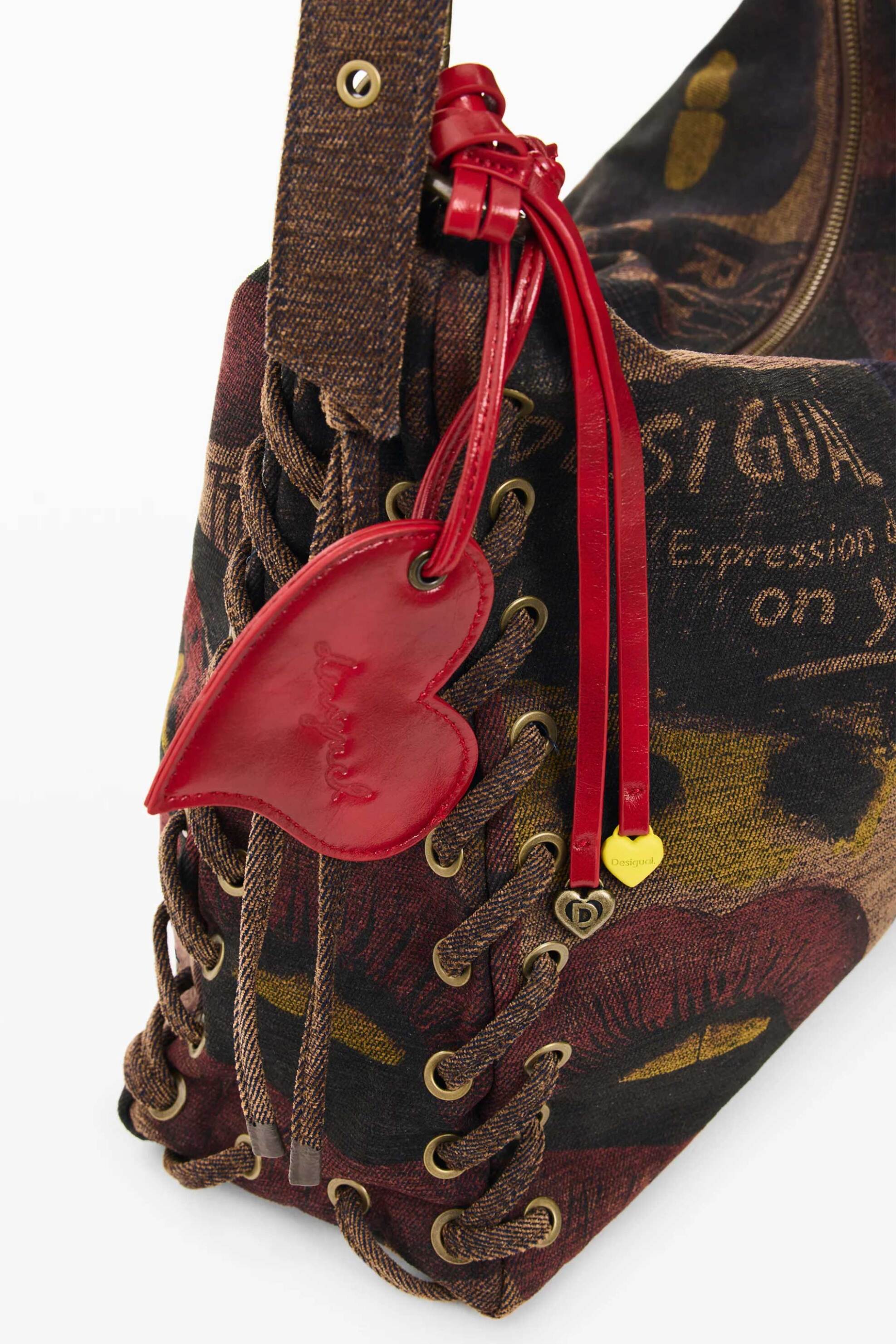DESIGUAL Desigual γυναικεία τσάντα shopper "Graffiato" (Large) - 26WAXD15 Καφέ - 4