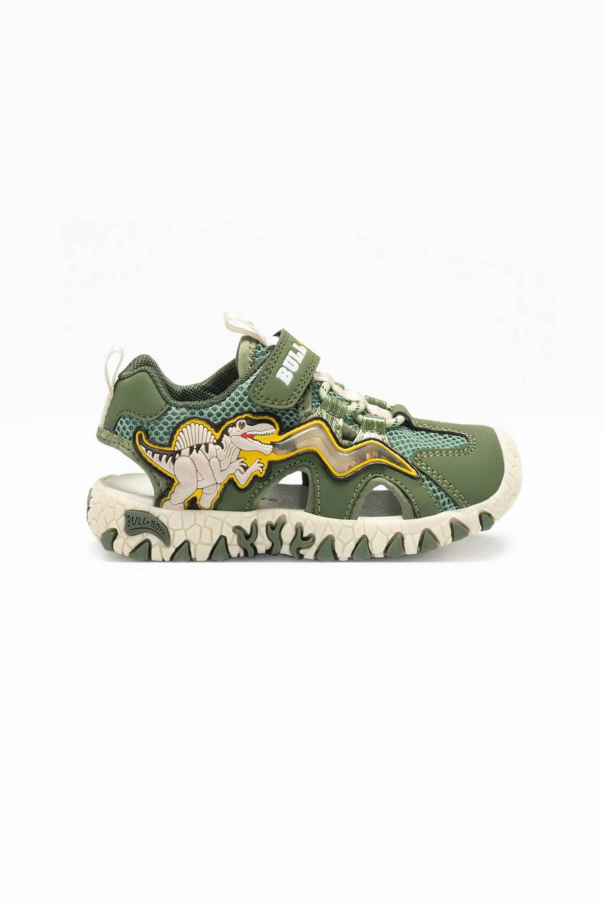 Lelli Kelly παιδικά πέδιλα με σχέδιο Spinosauro και φωτάκια "Bull Boys" - DNCL4533 Πράσινο
