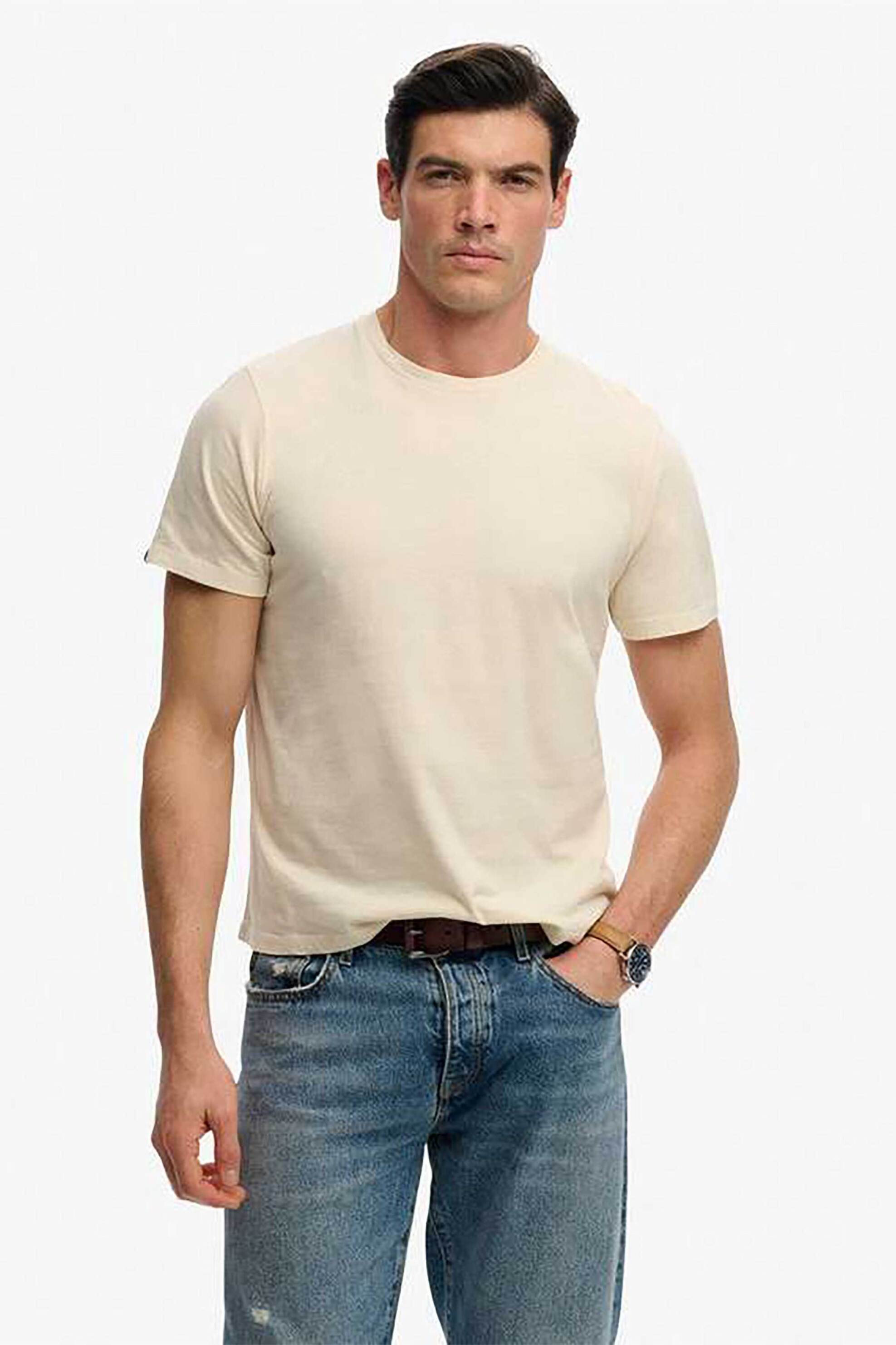 Superdry ανδρικό T-shirt "Classic Essential" - M1012226A Εκρού