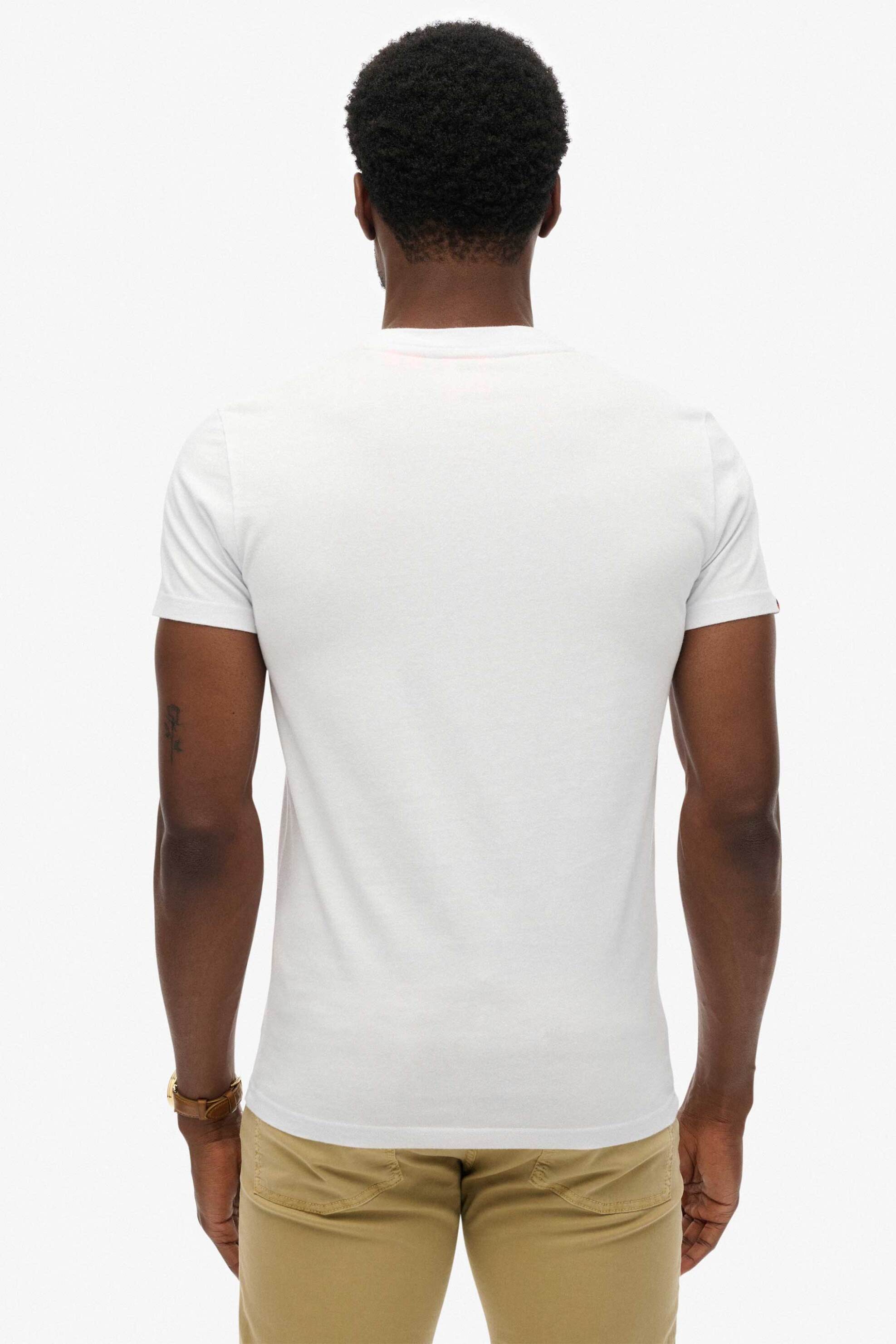 Superdry Ανδρικό T-Shirt με Κεντημένο Λογότυπο Slim Fit Essential - M1011245A Λευκό