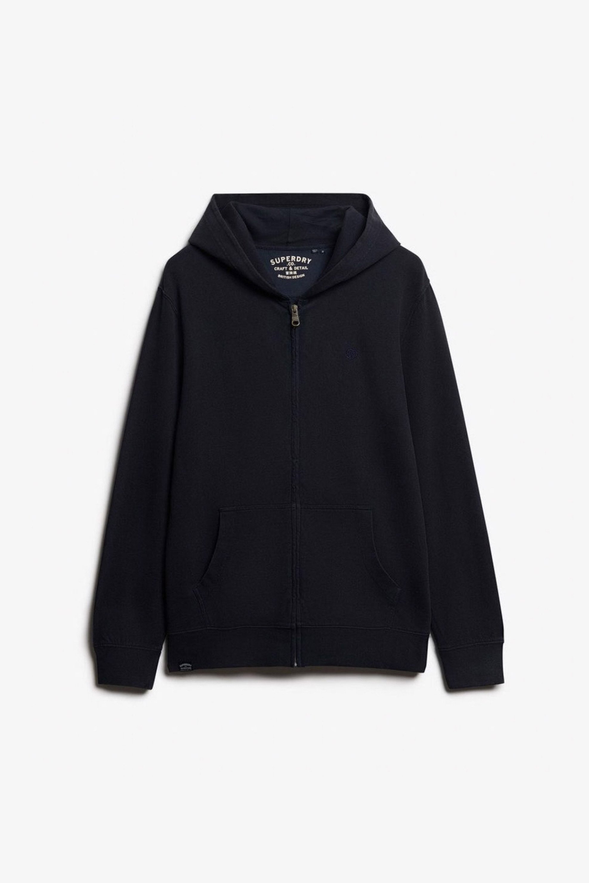 SUPERDRY Superdry ανδρική ζακέτα φούτερ με κουκούλα και κεντημένο λογότυπο "Classic Essential" - M2014170A Μπλε Σκούρο