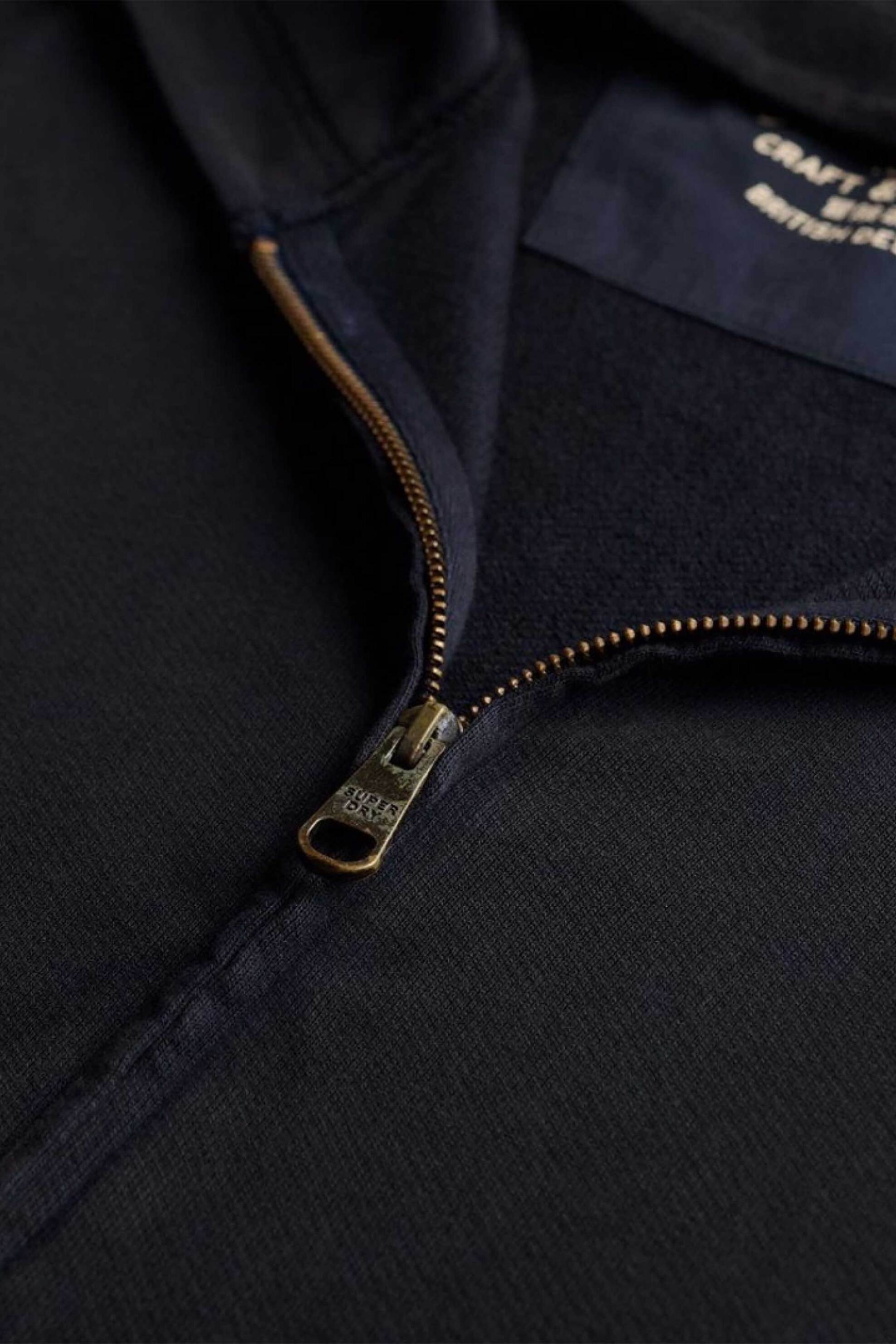 Superdry ανδρική ζακέτα φούτερ με κουκούλα και κεντημένο λογότυπο "Classic Essential" - M2014170A Μπλε Σκούρο φωτογραφία