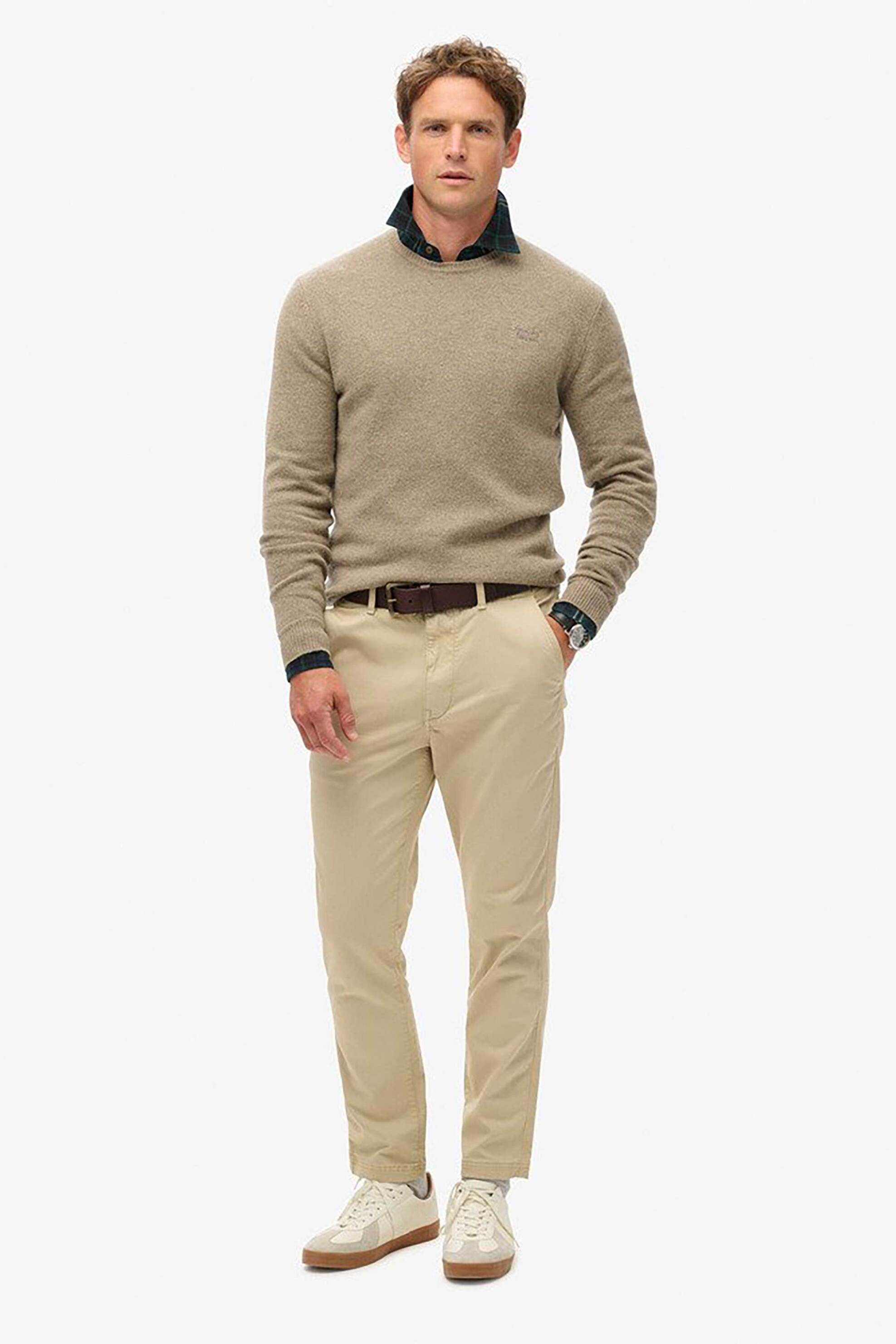 SUPERDRY Superdry ανδρικό παντελόνι chino "International" - M7011135A Μπεζ