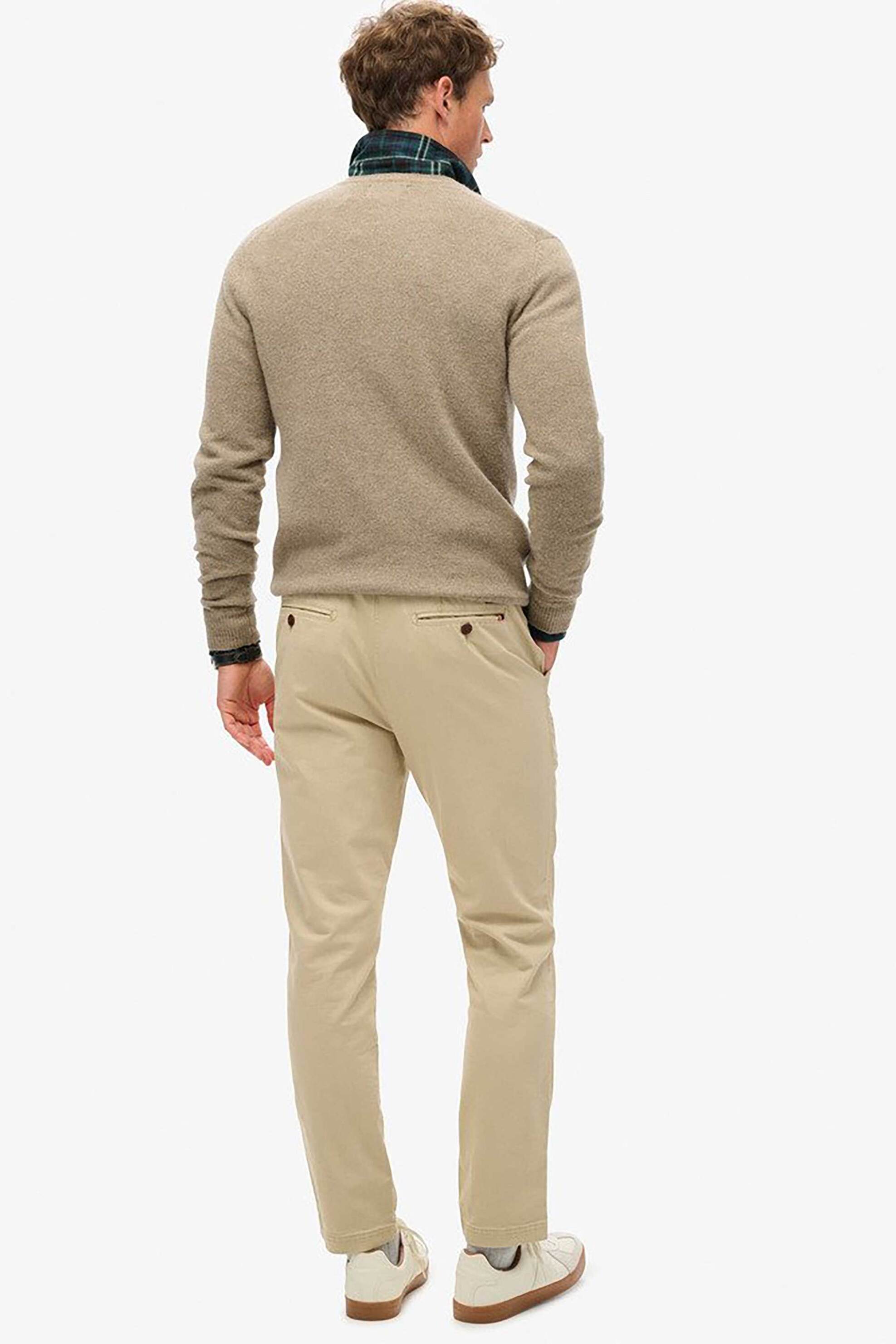 Superdry ανδρικό παντελόνι chino "International" - M7011135A Μπεζ φωτογραφία