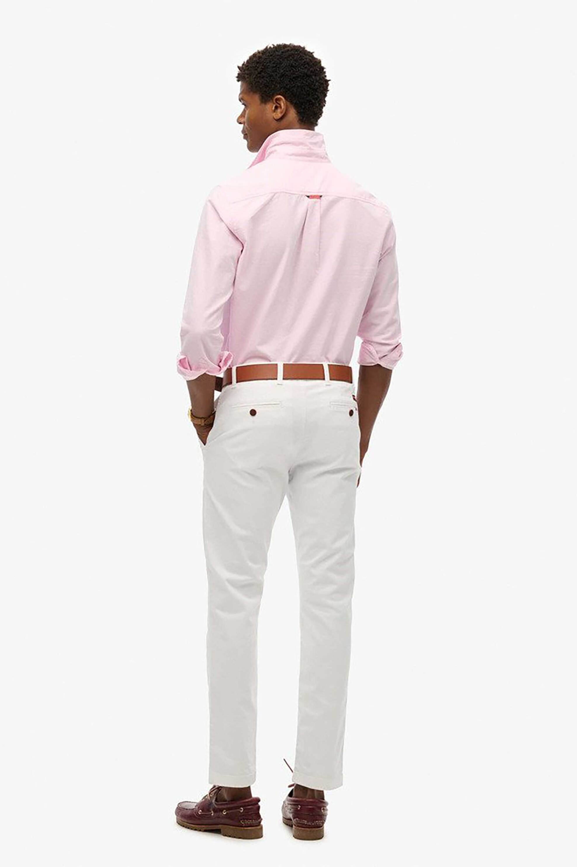Superdry ανδρικό παντελόνι chino "International" - M7011135A Λευκό φωτογραφία