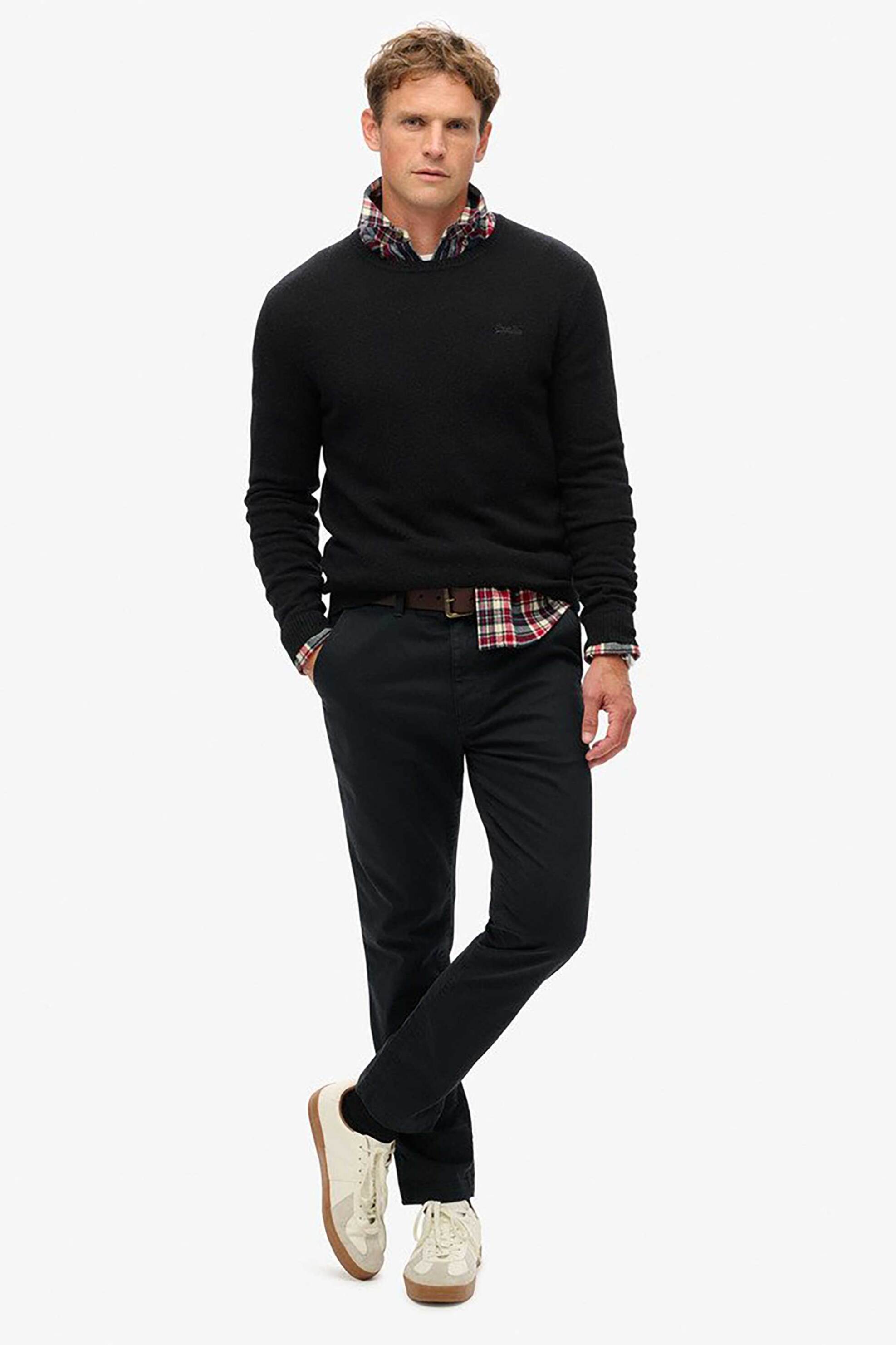 SUPERDRY Superdry ανδρικό παντελόνι chino "International" - M7011135A Μαύρο