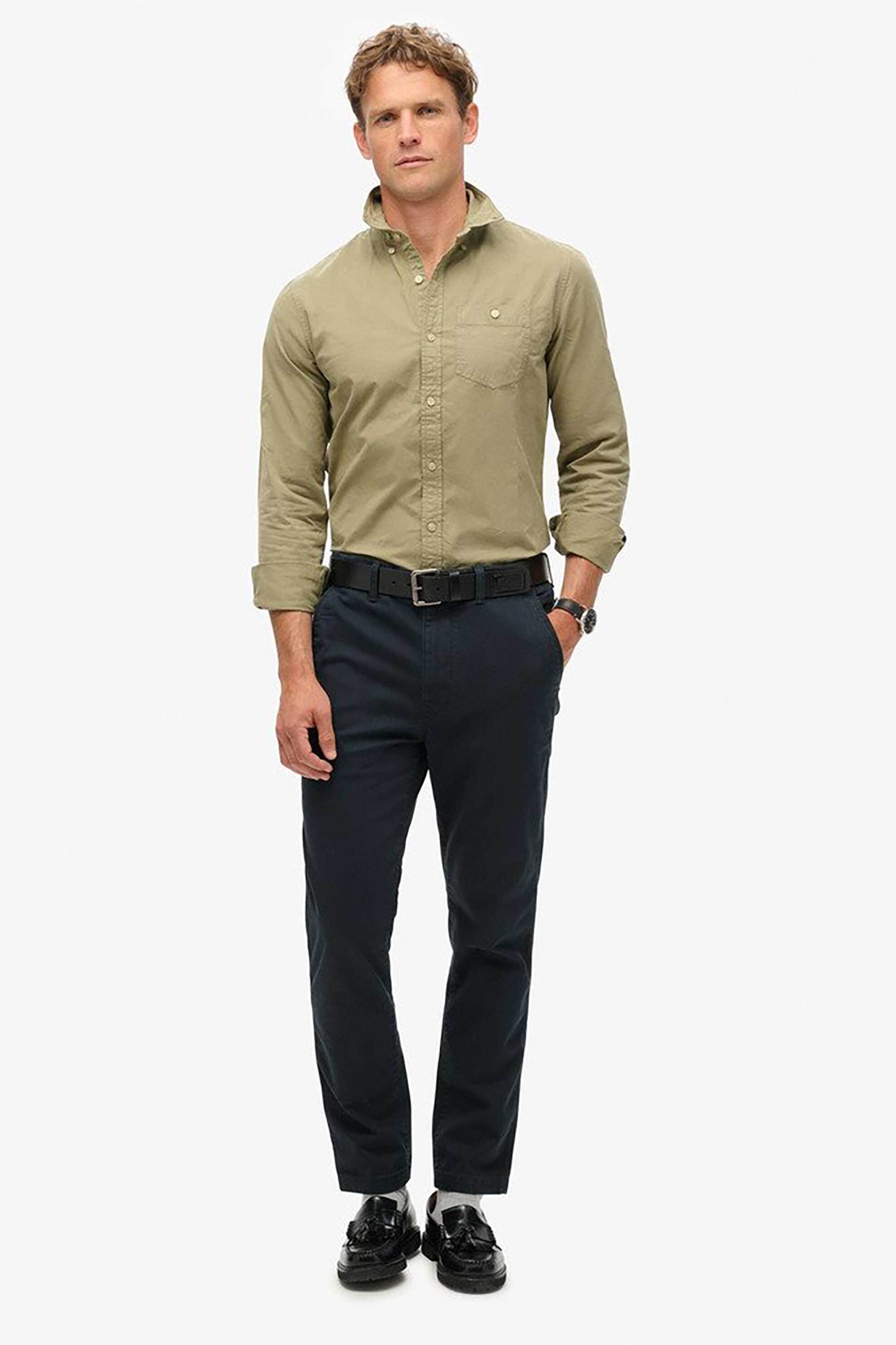 SUPERDRY Superdry ανδρικό παντελόνι chino "International" - M7011135A Μπλε Σκούρο