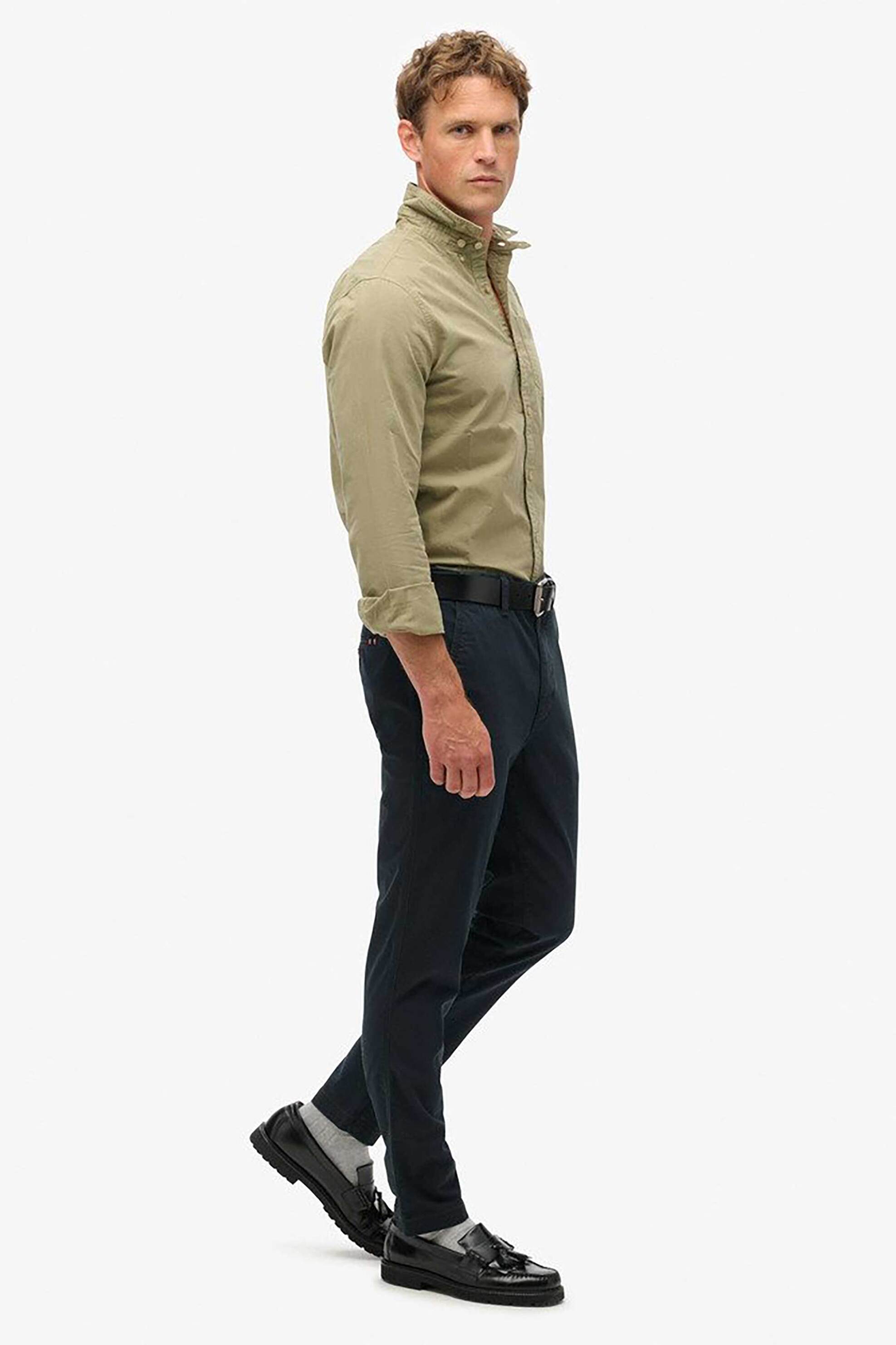 Superdry ανδρικό παντελόνι chino "International" - M7011135A Μπλε Σκούρο φωτογραφία