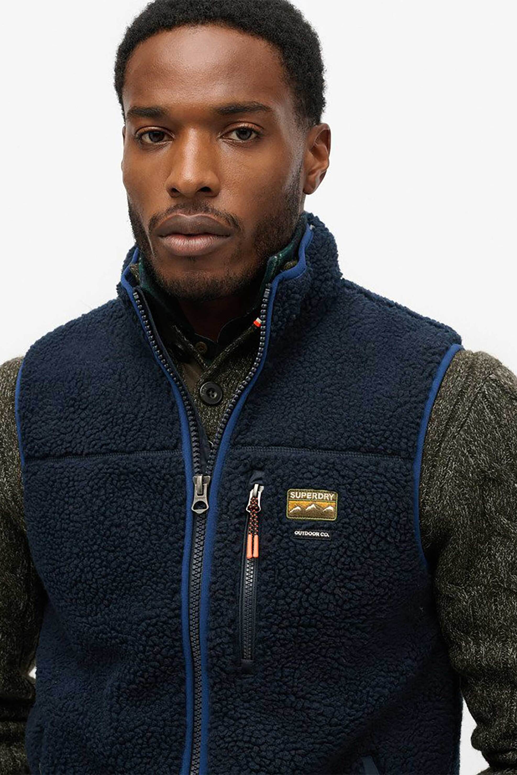 Superdry ανδρικό μπουφάν αμάνικο μπουκλέ "Outdoor Fleece" - M5012159A Μπλε Σκούρο φωτογραφία