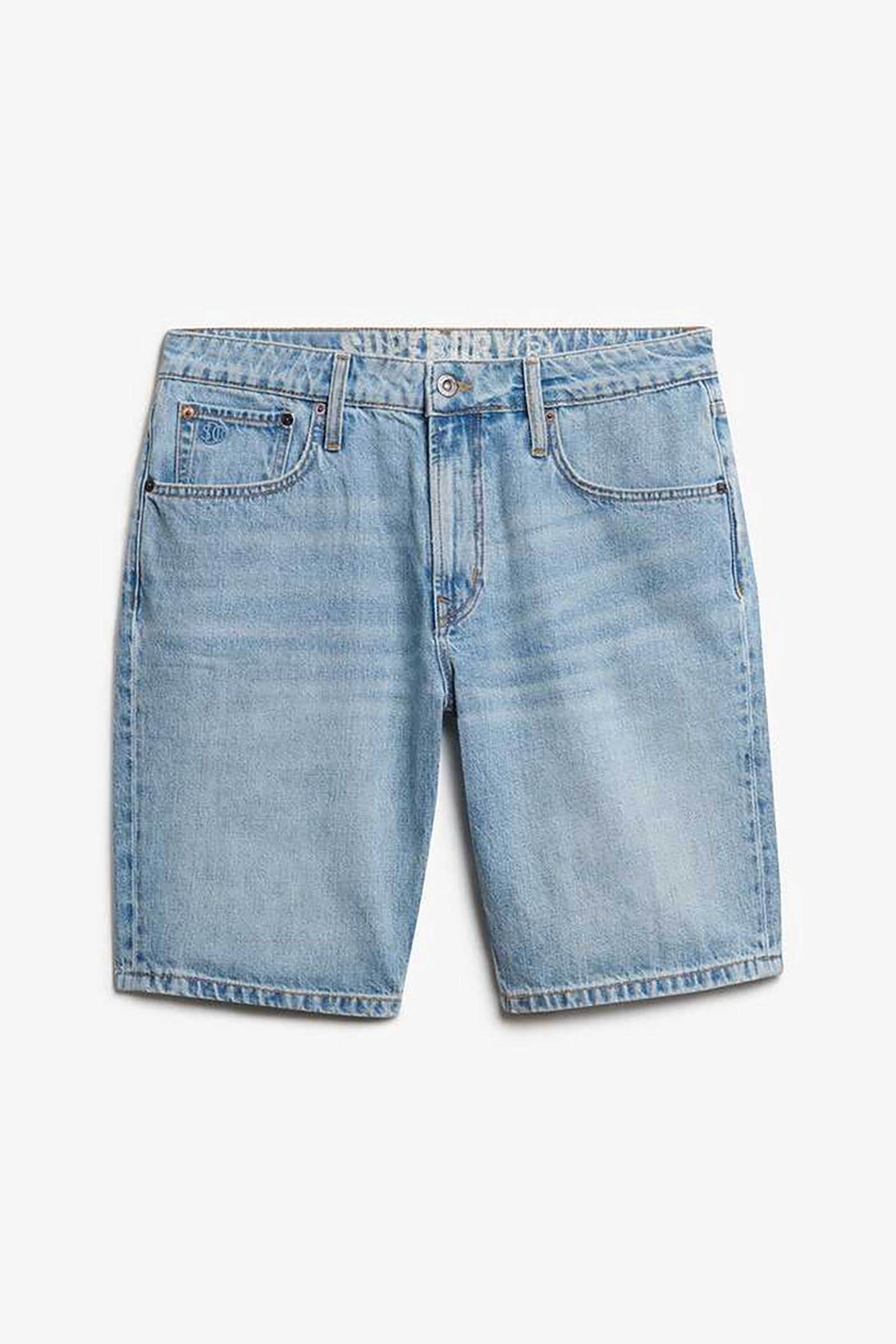 Superdry Ανδρική Denim Βερμούδα Πεντάτσεπη Straight Fit Vintage - M7110394A Blue Ανοιχτό