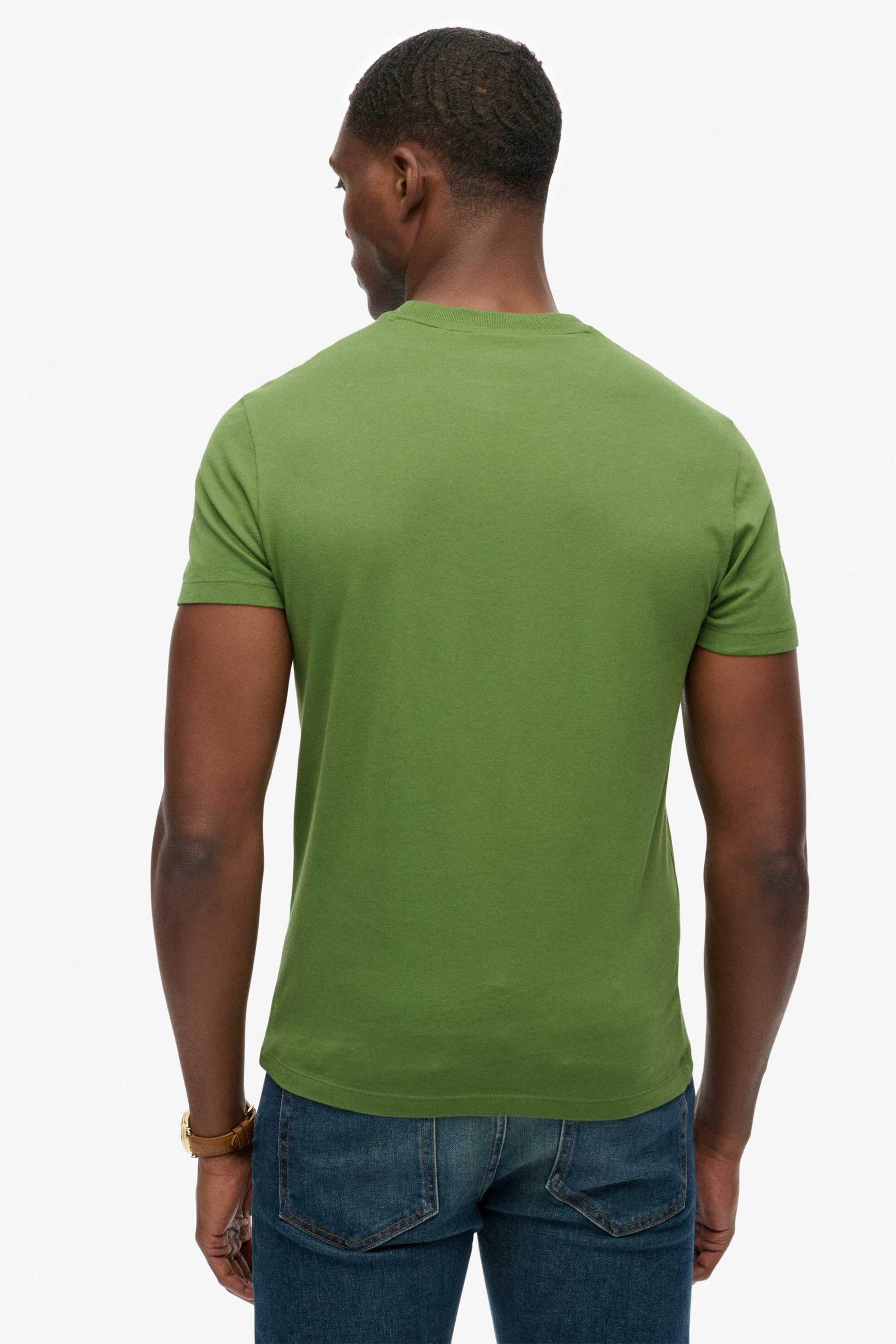 Superdry ανδρικό T-shirt με κεντημένο λογότυπο Slim Fit "Essential" - M1011245B Πράσινο φωτογραφία