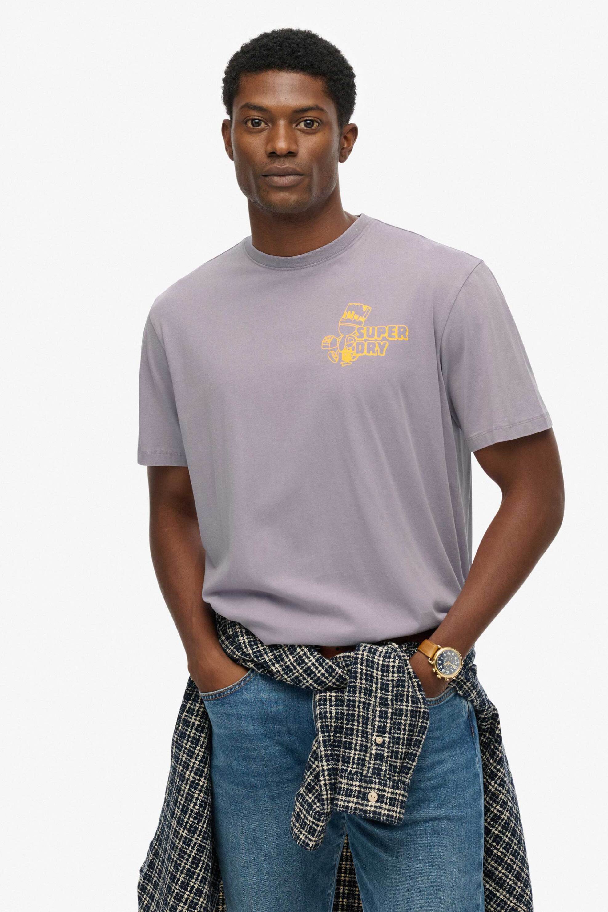 Superdry ανδρικό T-shirt με λογότυπο Oversized Fit "Trade Tools" - M1012263A Λιλά