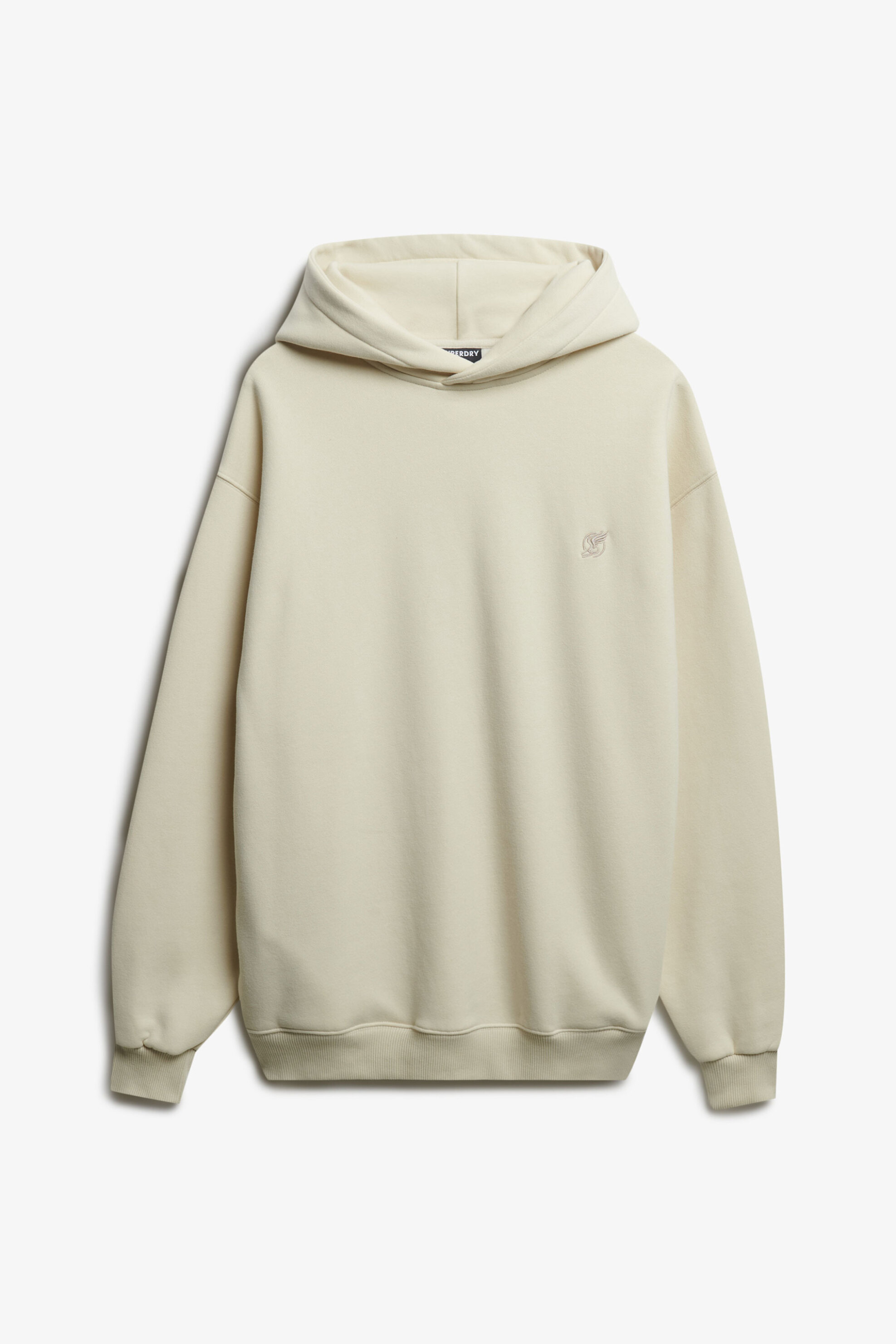 Superdry ανδρική μπλούζα φούτερ με κουκούλα και κεντημένο λογότυπο Oversized Fit "Blank" - M2014311A Εκρού